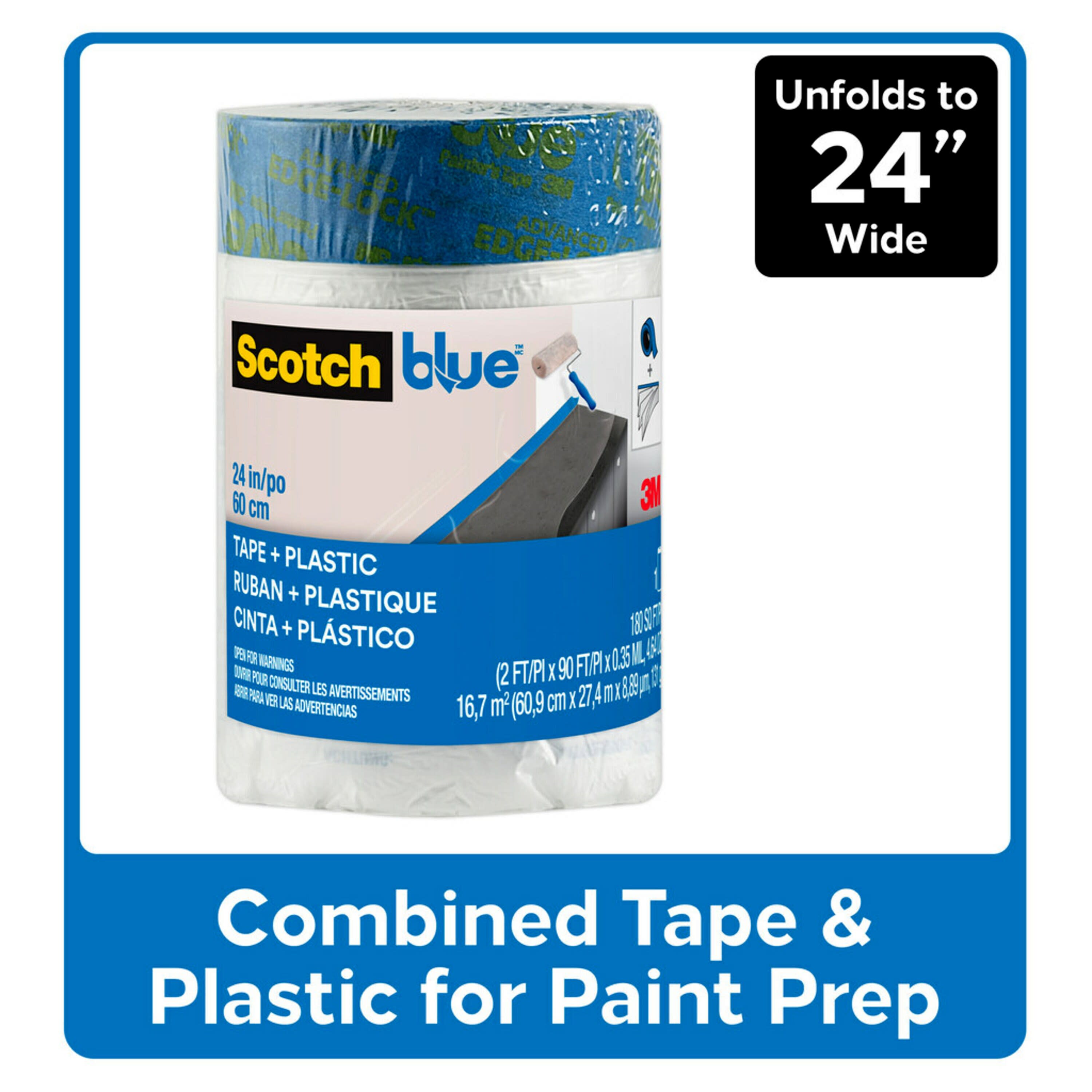 924978-1 Scotch-Blue Paper Masking Tape, Rubber Tape Adhesive
