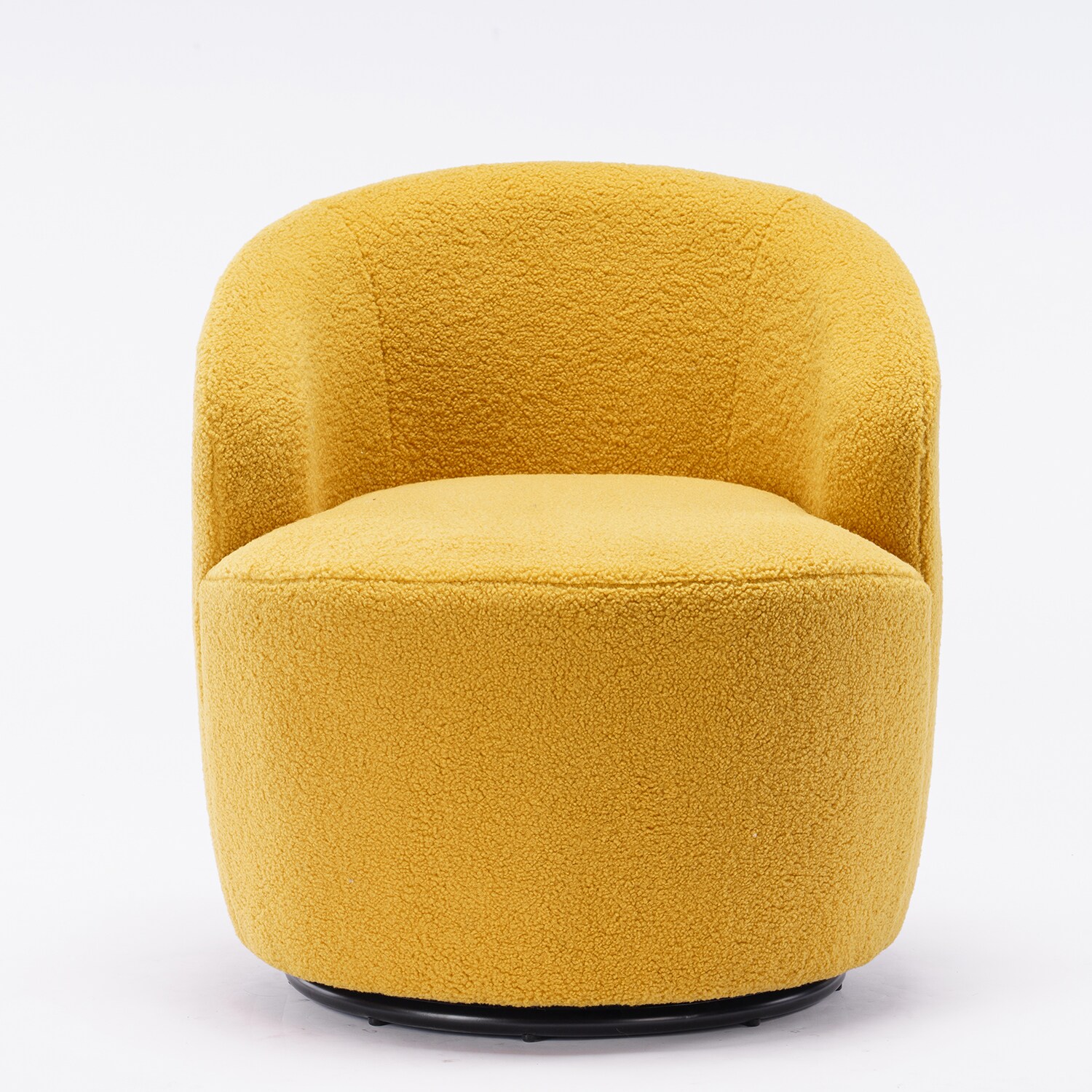 GZMR HM-3131-PIK Teddy Fabric Swivel Accent Armchair Modern Yellow Accent Chair