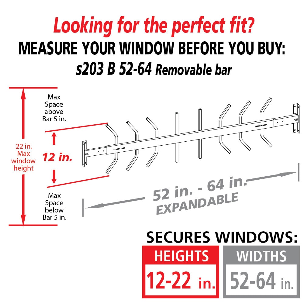 Mr. Goodbar S203 B 52-64 Window-Security-Bars - View #2