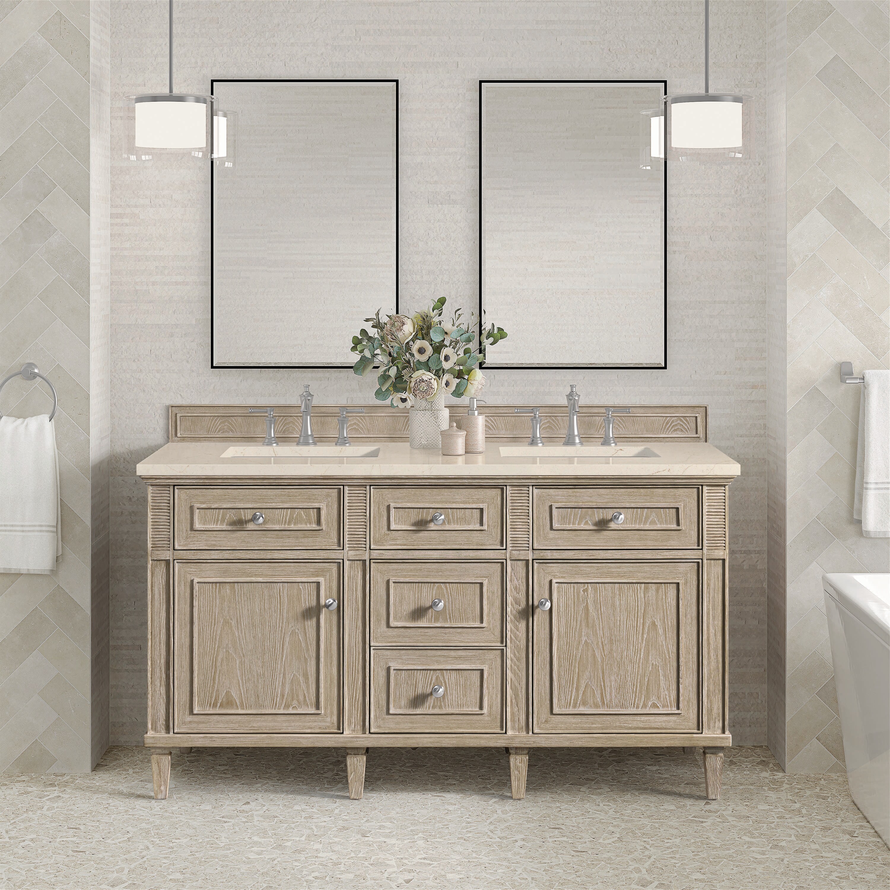 James Martin Vanities 424-V60D-WWO-3EMR Bath-Vanity-Combo - View #2