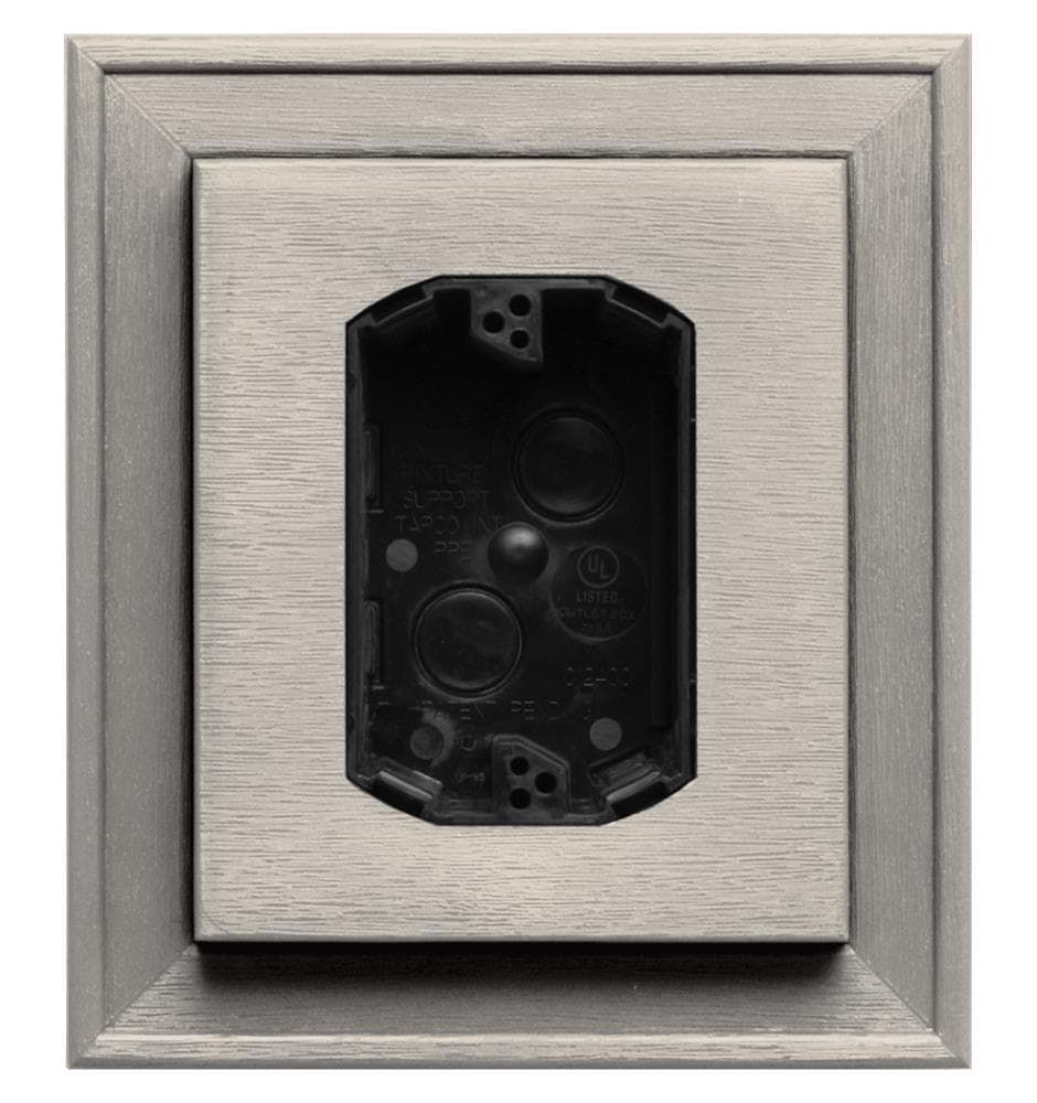Builders Edge 130110010048 7-in x 8-in Almond Vinyl Electrical Mounting Block