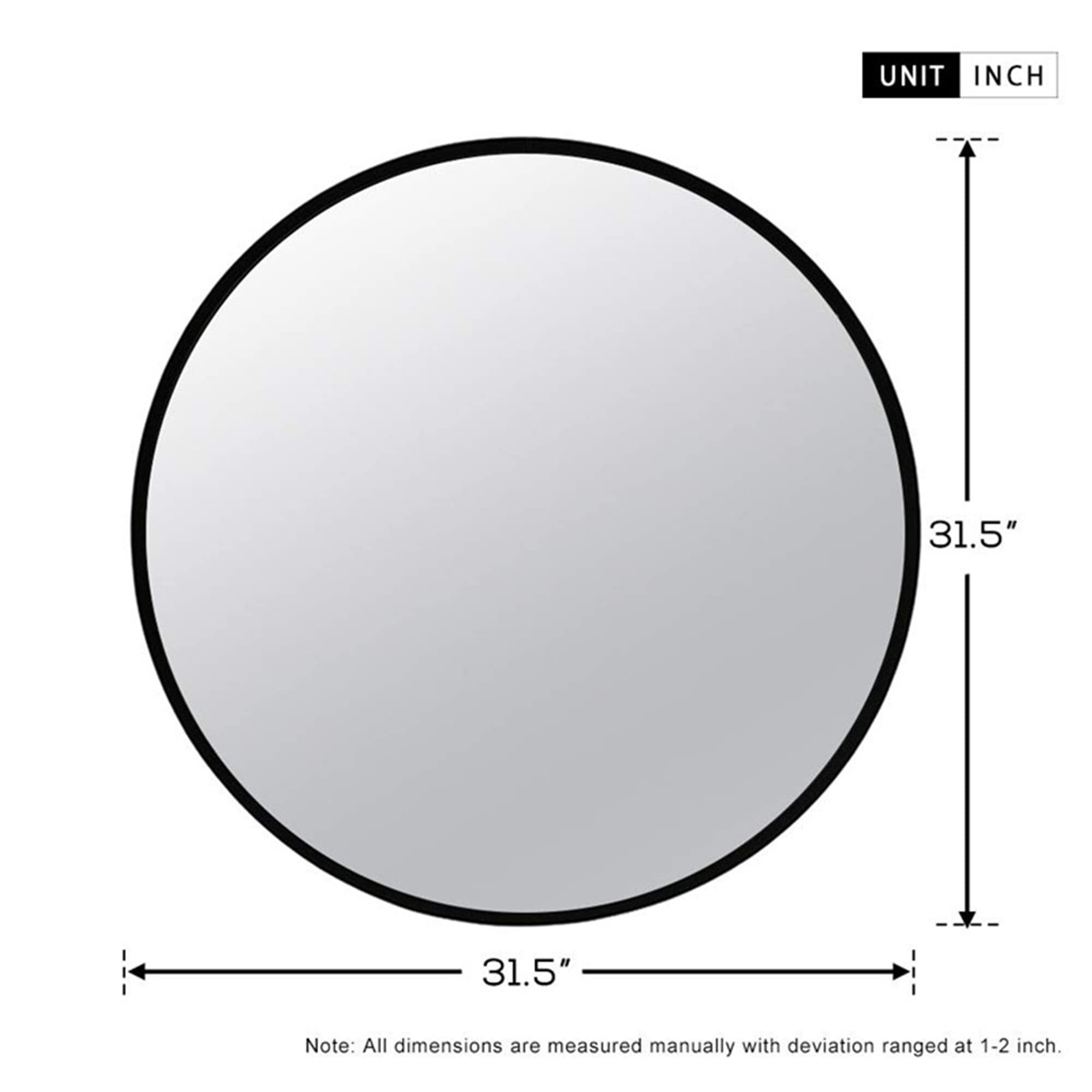 31.5-in W x 31.5-in H Round Black Framed Wall Mirror JJ00374AAF at ...