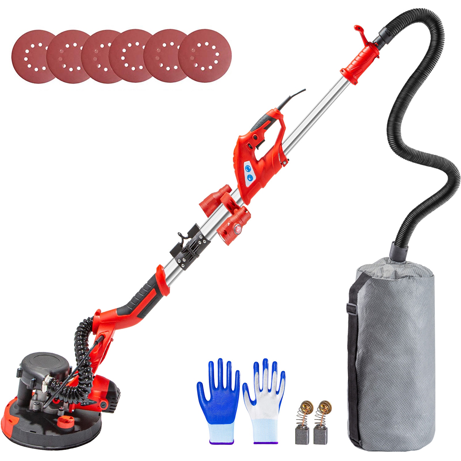 VEVOR QMDMJ750WZDZKDDT1V1 850W Drywall Sander with LED Light 110-Volts 8 -Amp Variable Speed Drywall Sander with Dust Management