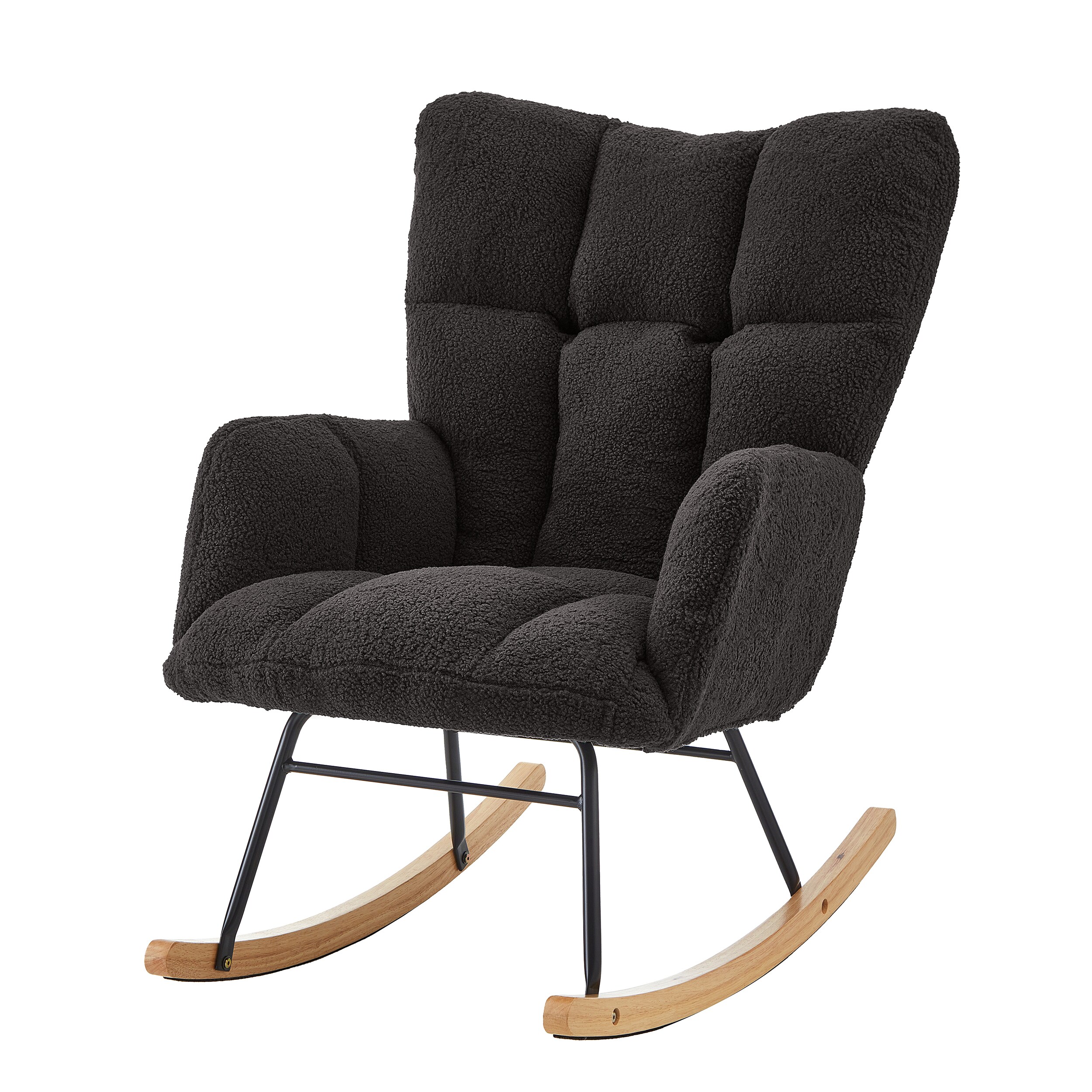 Maocao Hoom - 21.2-in W Modern Dark Gray Teddy Rocking Armchair