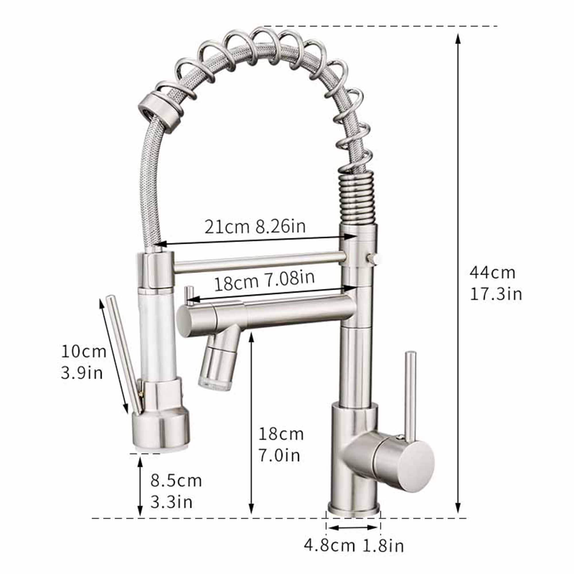 WELLFOR LED Kitchen Faucet Brushed Nickel Single Handle Pre-rinse ...