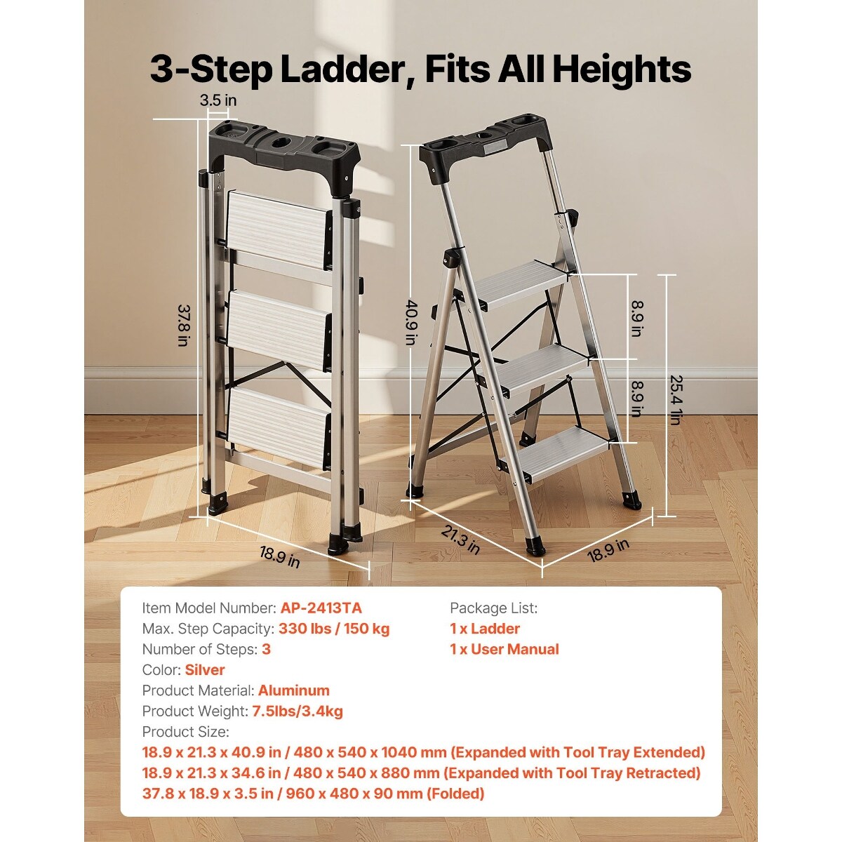 Tooliom D01027R6HBX Step-Ladders - View #2