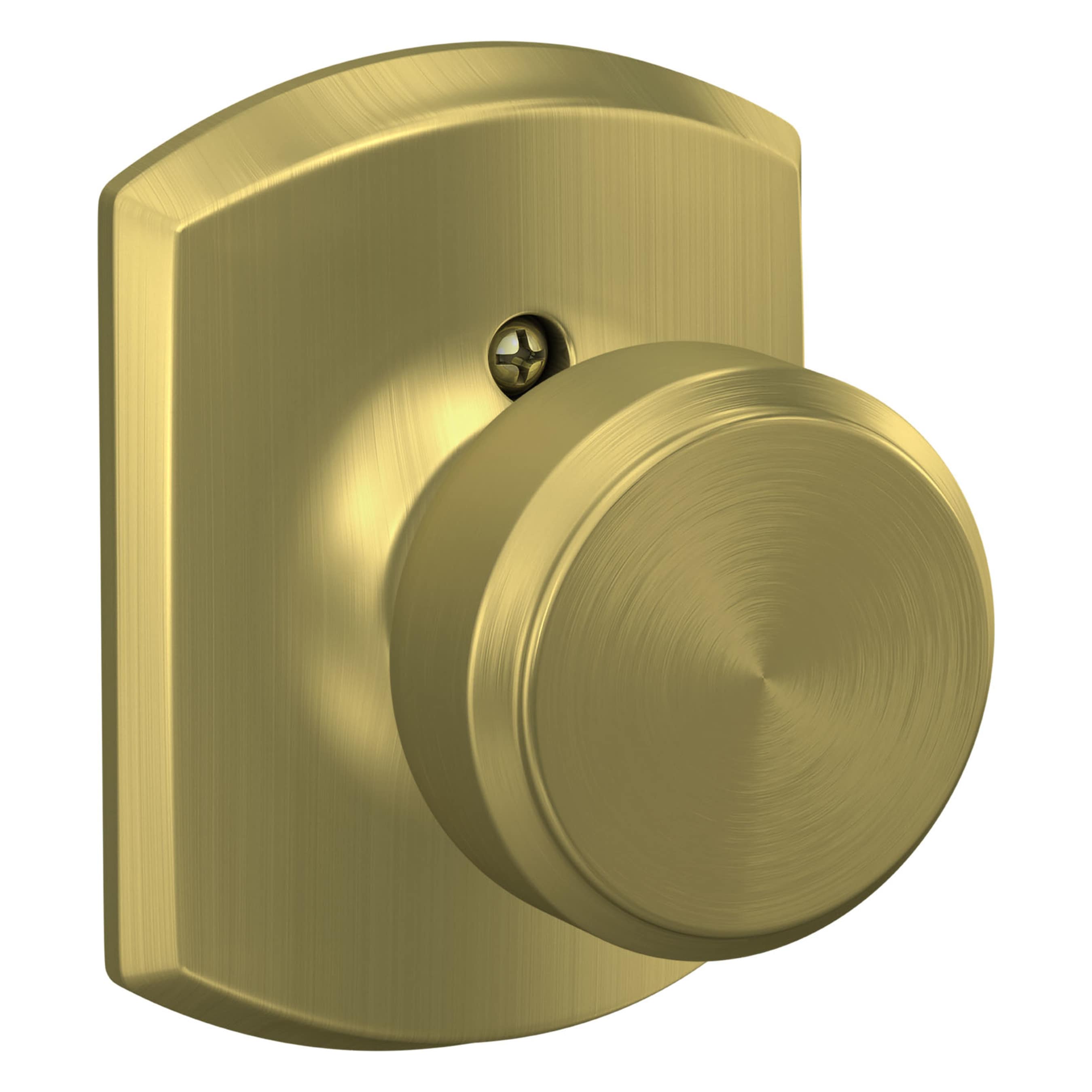 Schlage F170 BWE 608 GRW Satin Brass Interior Hall/Closet Dummy Door Knob