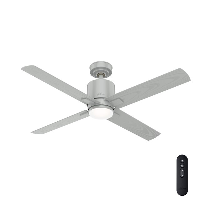 Hunter Visalia 52 In Quartz Grey Led Indoor Outdoor Ceiling Fan With Light Remote 4 Blade The Fans Department At Com - Ceiling Fan Replacement Glass Bunnings