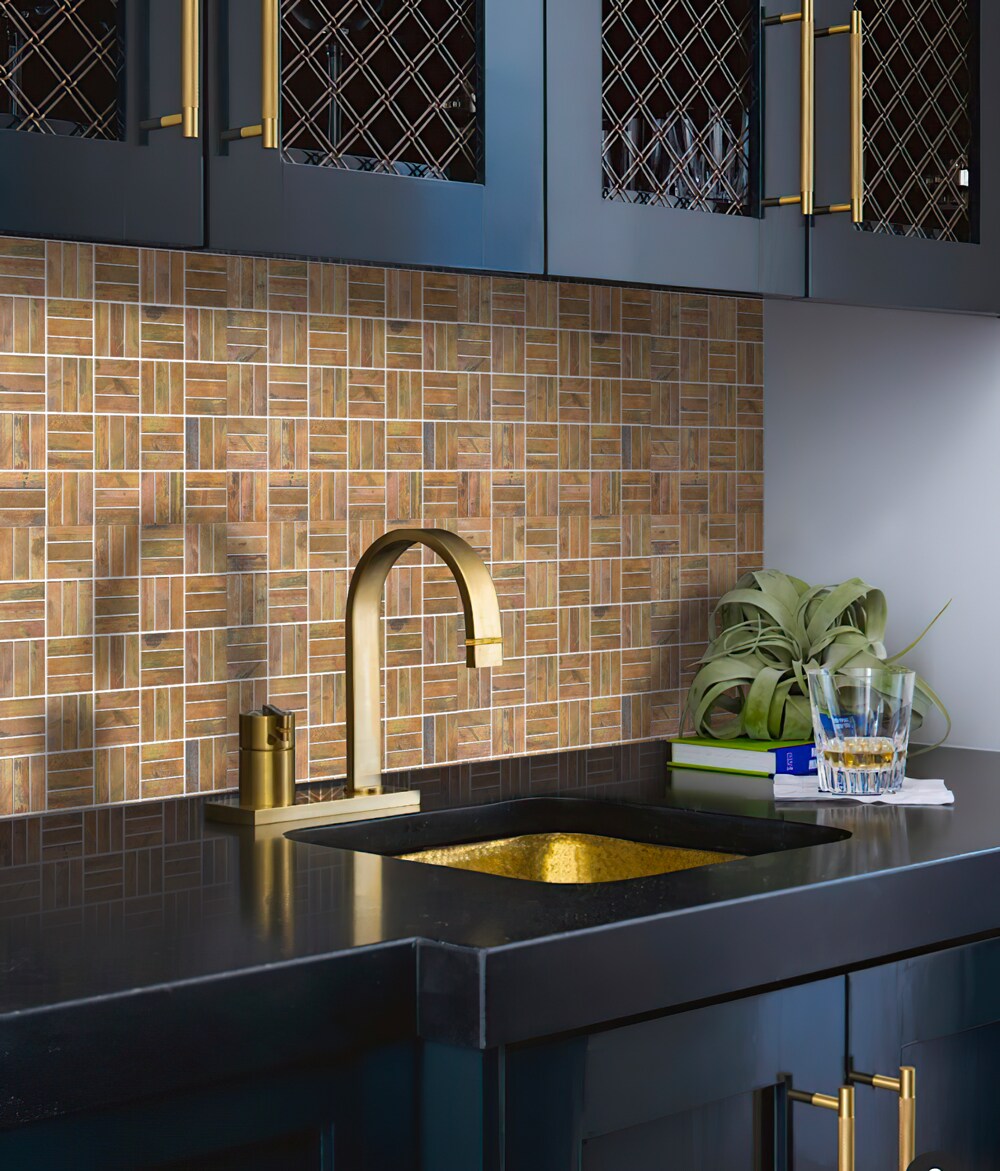 Apollo Tile (Sample) Wall Tile Bronze 4-in x 4-in Matte Metal Wall Tile