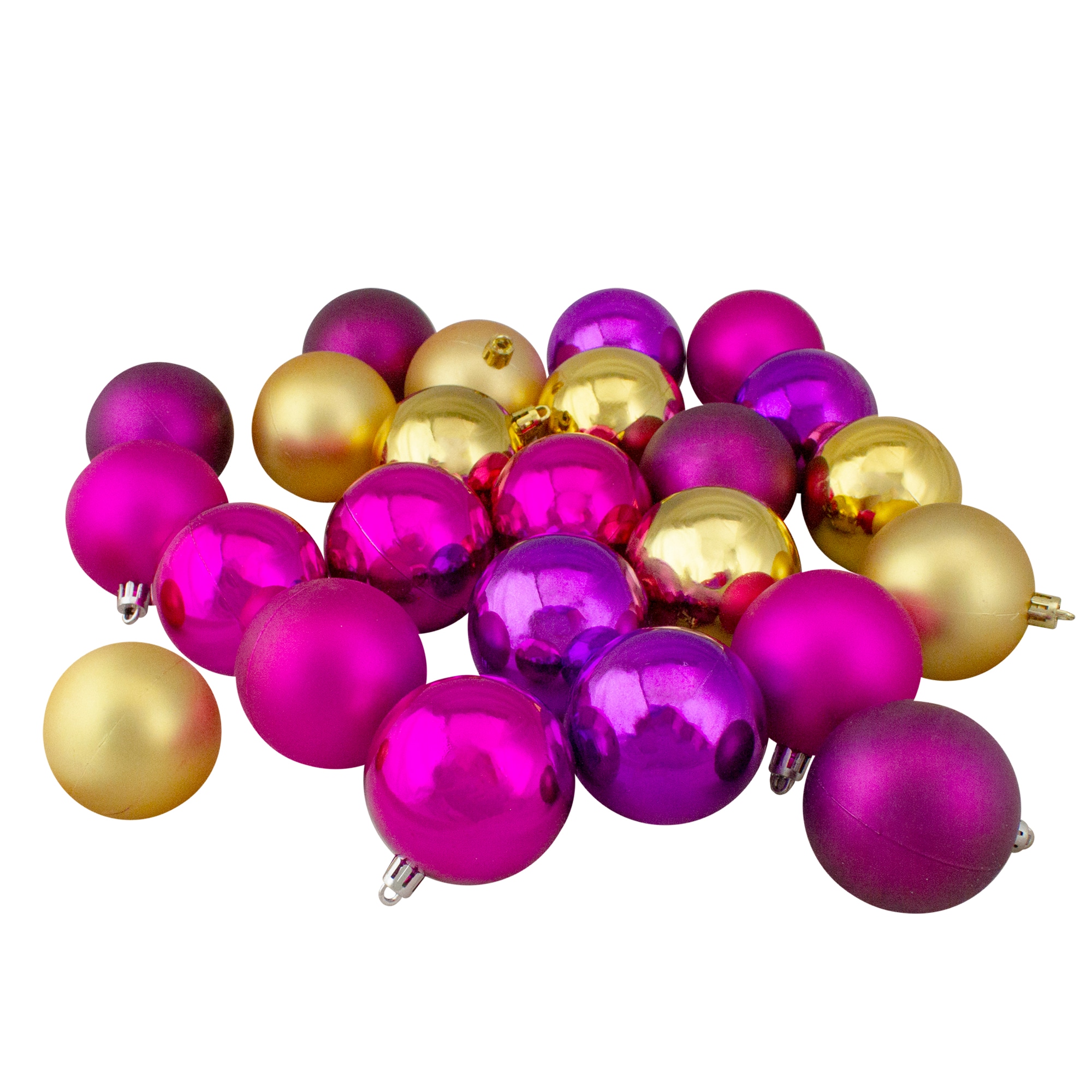 Northlight 31754432 24 -Pack Purple Ball Standard Indoor Ornament set Shatterproof