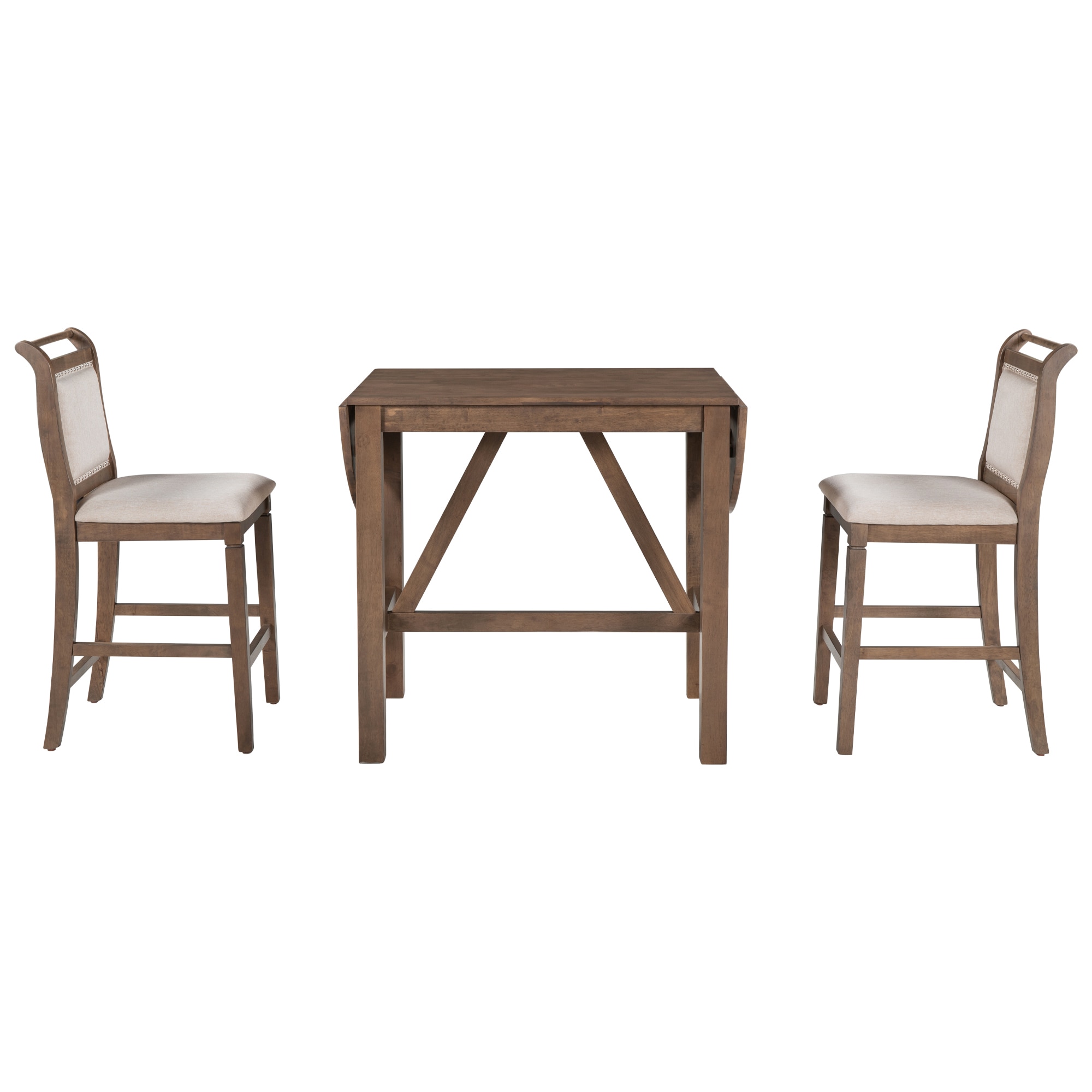 Bybafun YA0100257 Brown Casual Dining Room Set with Rectangular Table ( Seats 2 )