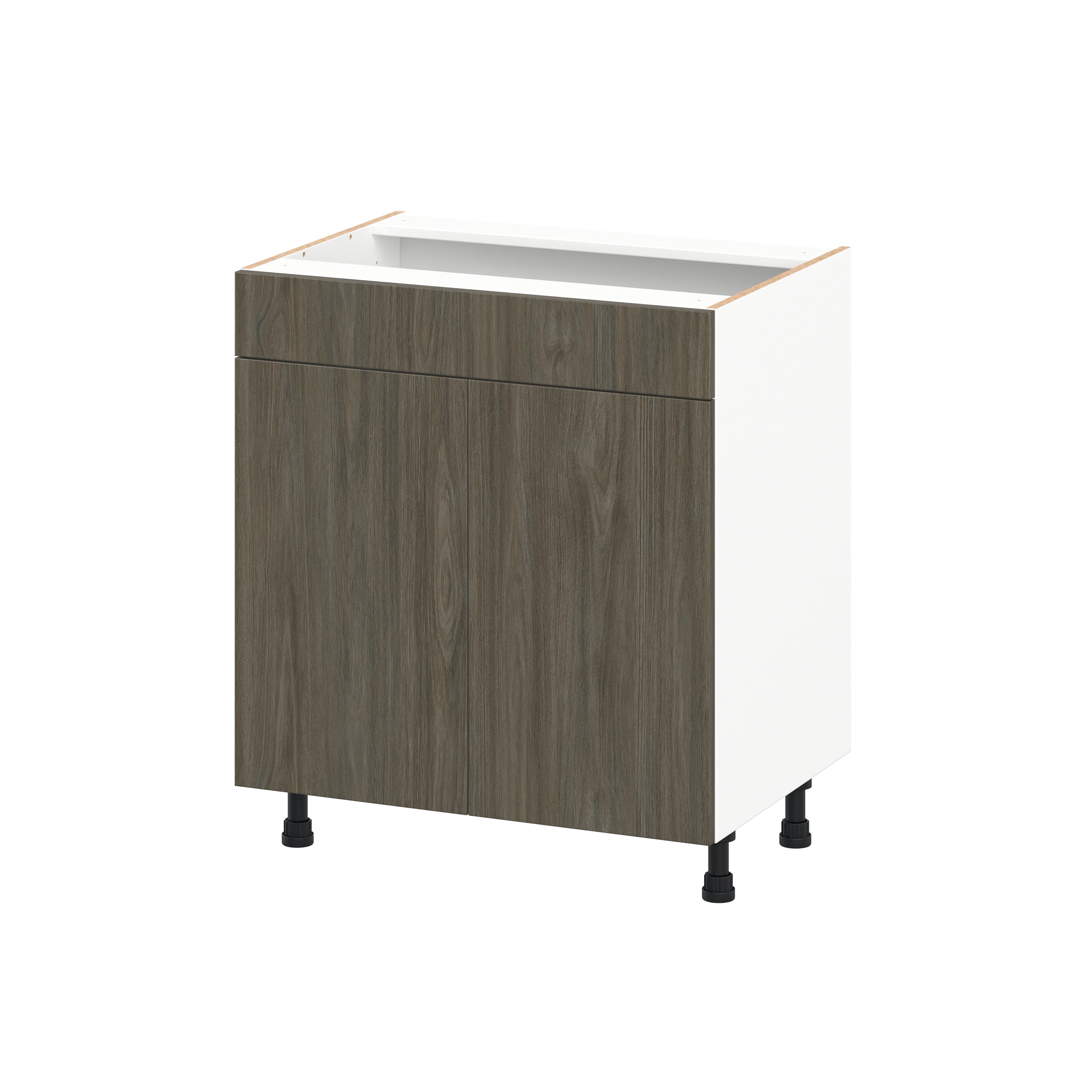 Hugo&Borg DSVS30-SA Savane 30-in W x 34.5-in H x 21.83-in D Brunt Walnut Sink Base Fully assembled Cabinet Flat Panel Slab