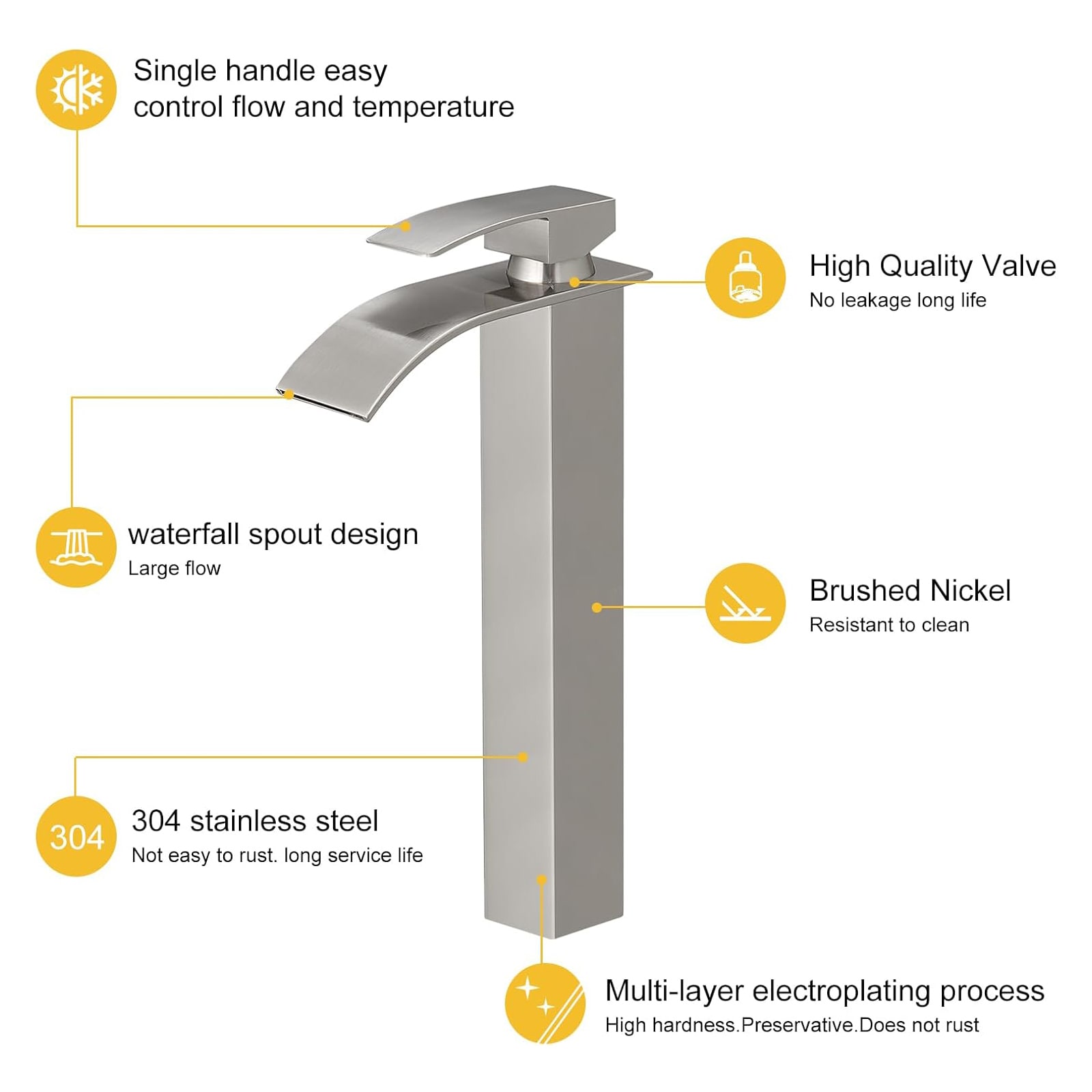 BYH B-VSF001-BN Lavatory-Faucets - View #3