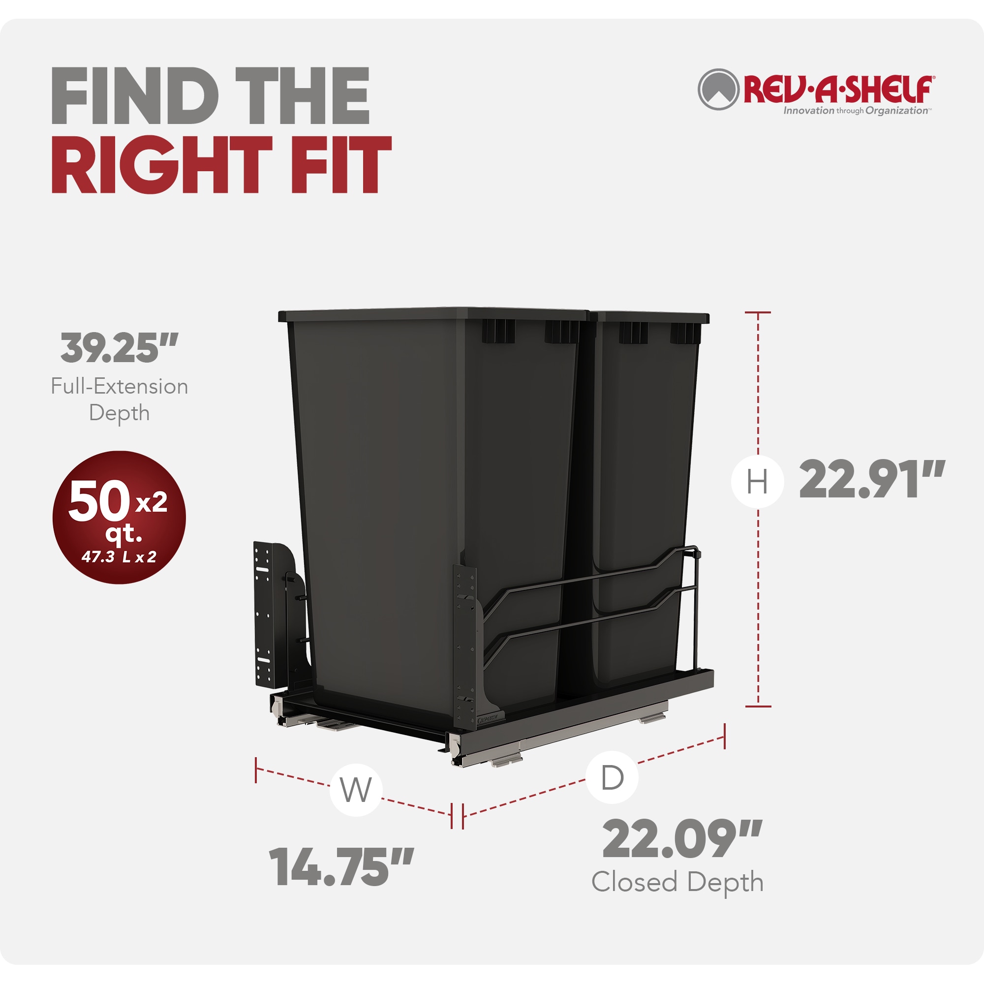 Rev-A-Shelf 53WC-2150SCDM-218 Pull-Out-Cabinet-Baskets - View #3