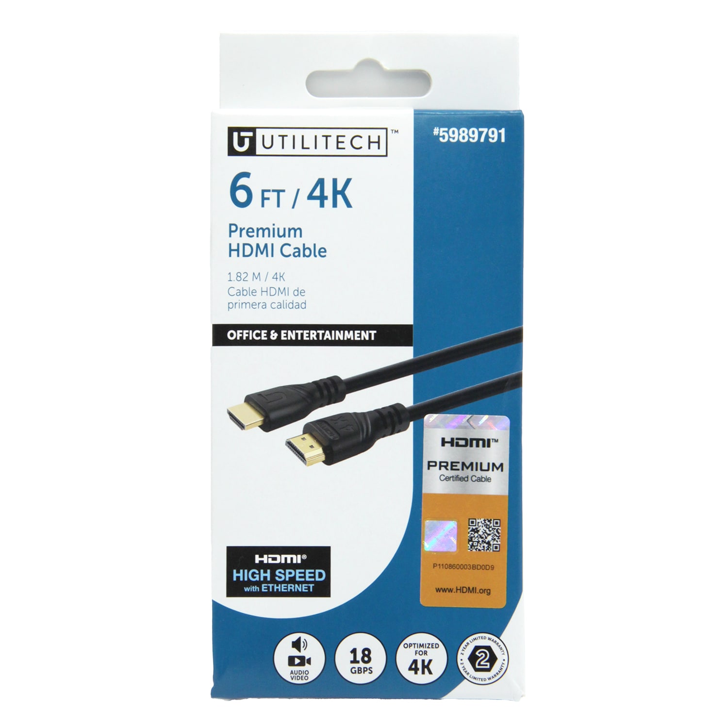 Utilitech HD4K06FT-BL Hdmi-Cables - View #6