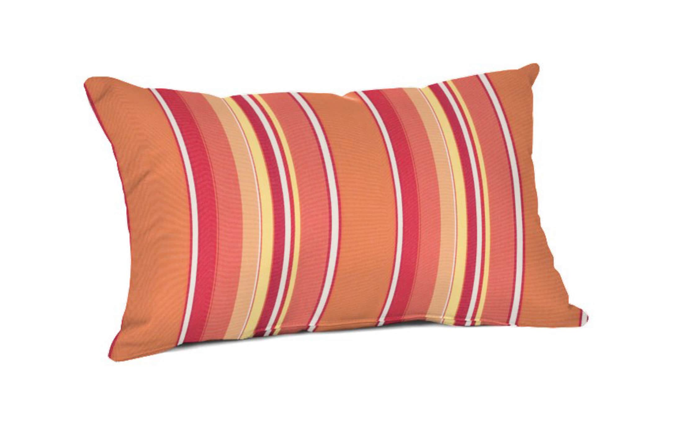 Sunbrella DS2857-3174 Pillows Striped Orange Rectangular Lumbar Pillow