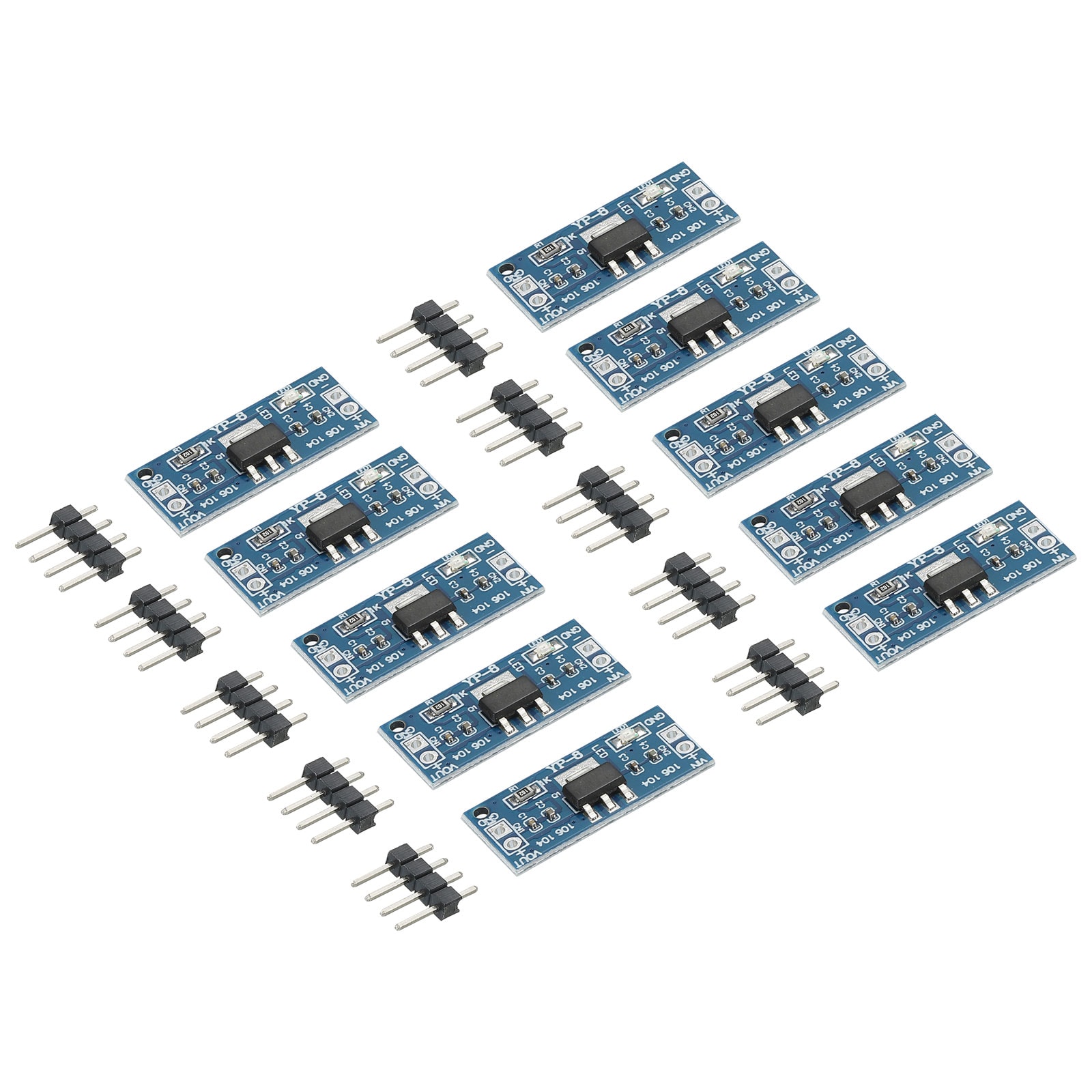 Unique Bargains 10pcs DC-DC Buck Converter Voltage Regulator AMS1117 3-12V to 1.5V 0.8A Blue for Power Transformers with Frequency Pin
