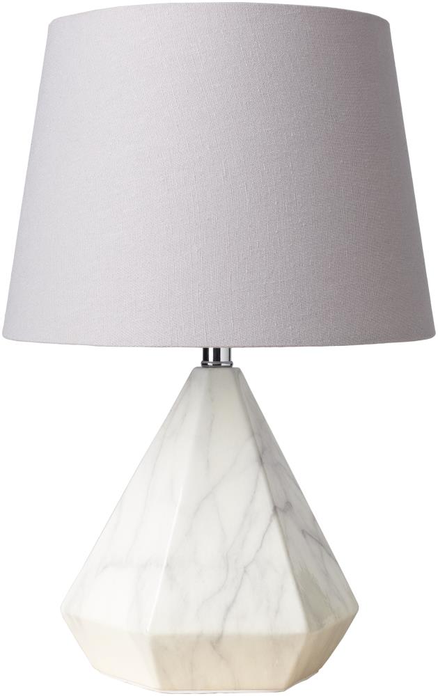 Surya Posh 17 In White Table Lamp With Linen Shade In The Table Lamps Department At Lowes Com