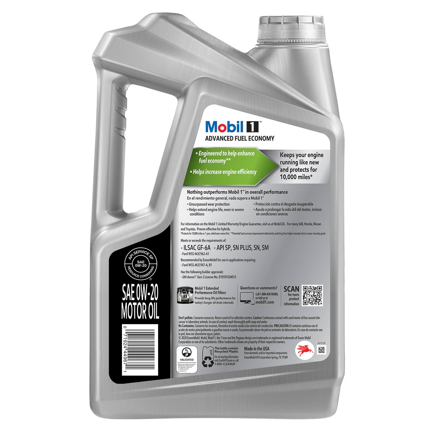 Mobil 1 Synthetic 0W-20 Motor Oil - Advanced Full Synthetic Formula for  Fuel Economy - 1 Quart