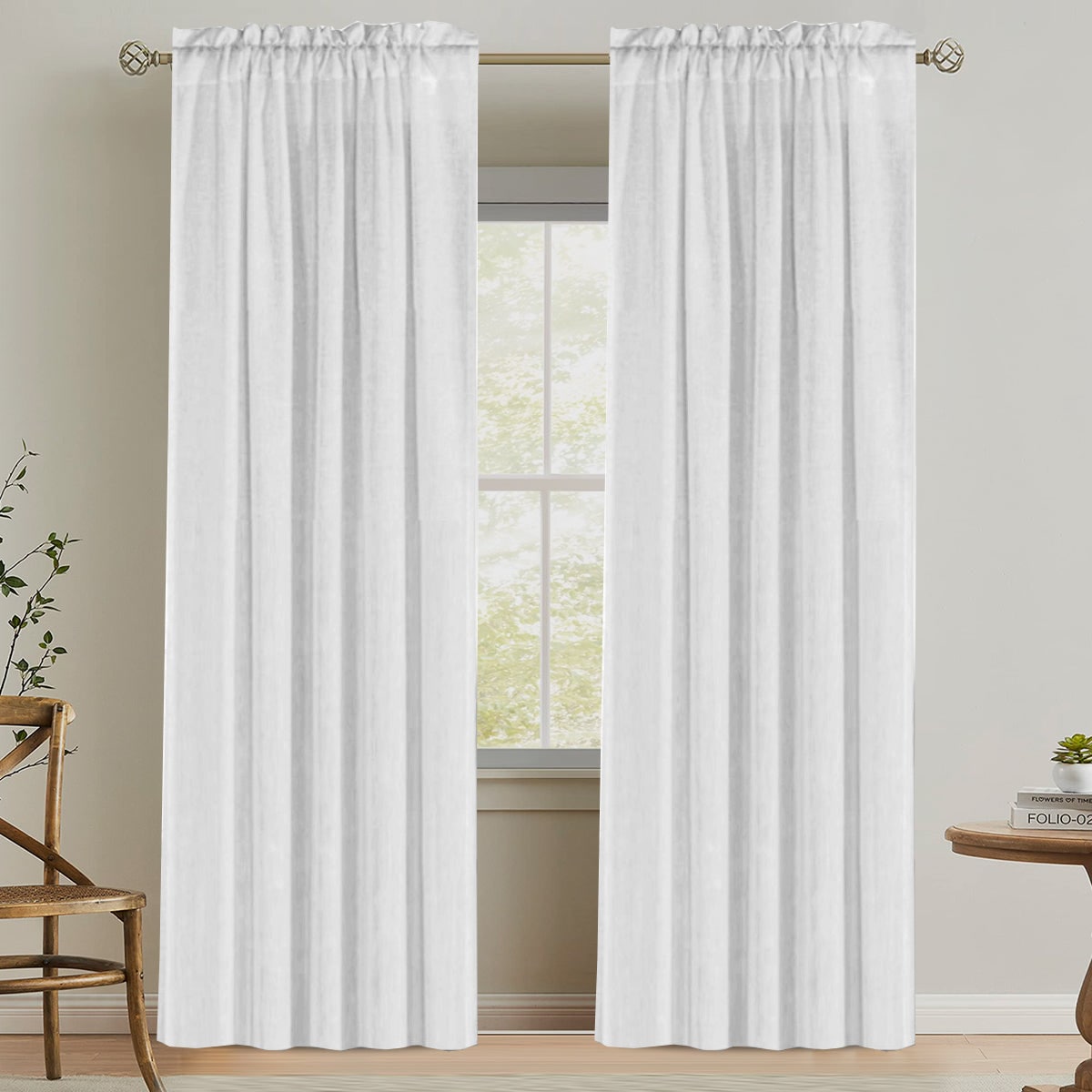H.Versailtex RODDM5296NATURAL curtains - View #3