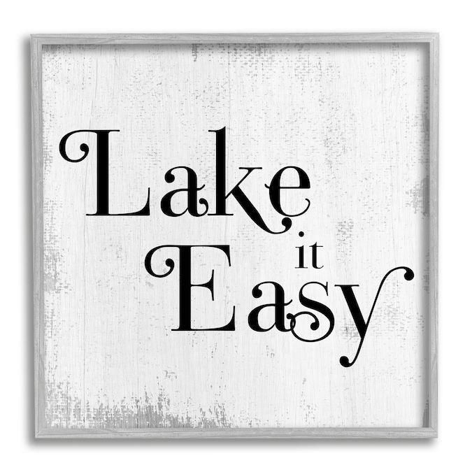 24 x 30 Canvas Stupell Industries Motivational Lake Rules Sign Text Styles Black White Designed by Daphne Polselli Wall Art 