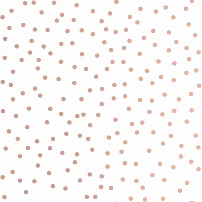 Superfresco Easy Kids At Home 56 Sq Ft Rose Gold Paper Polka Dot Unpasted Wallpaper In The Department Com - Rose Gold Polka Dot Wallpaper
