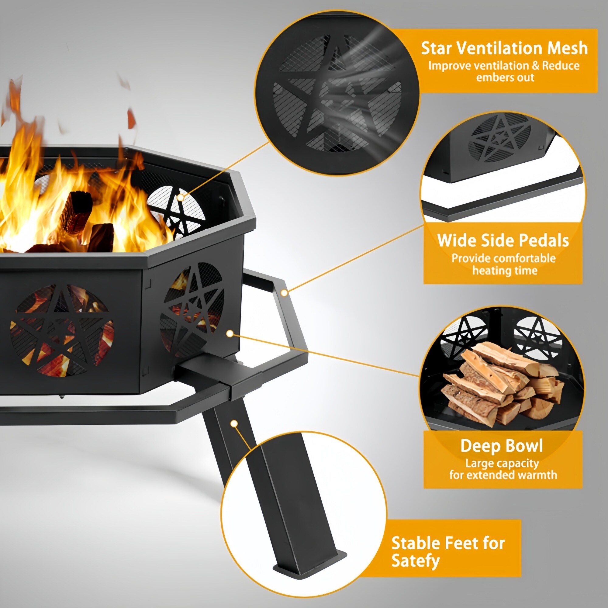 Numhew NHBEN39622 Outdoor-Woodburning-Firepits - View #5