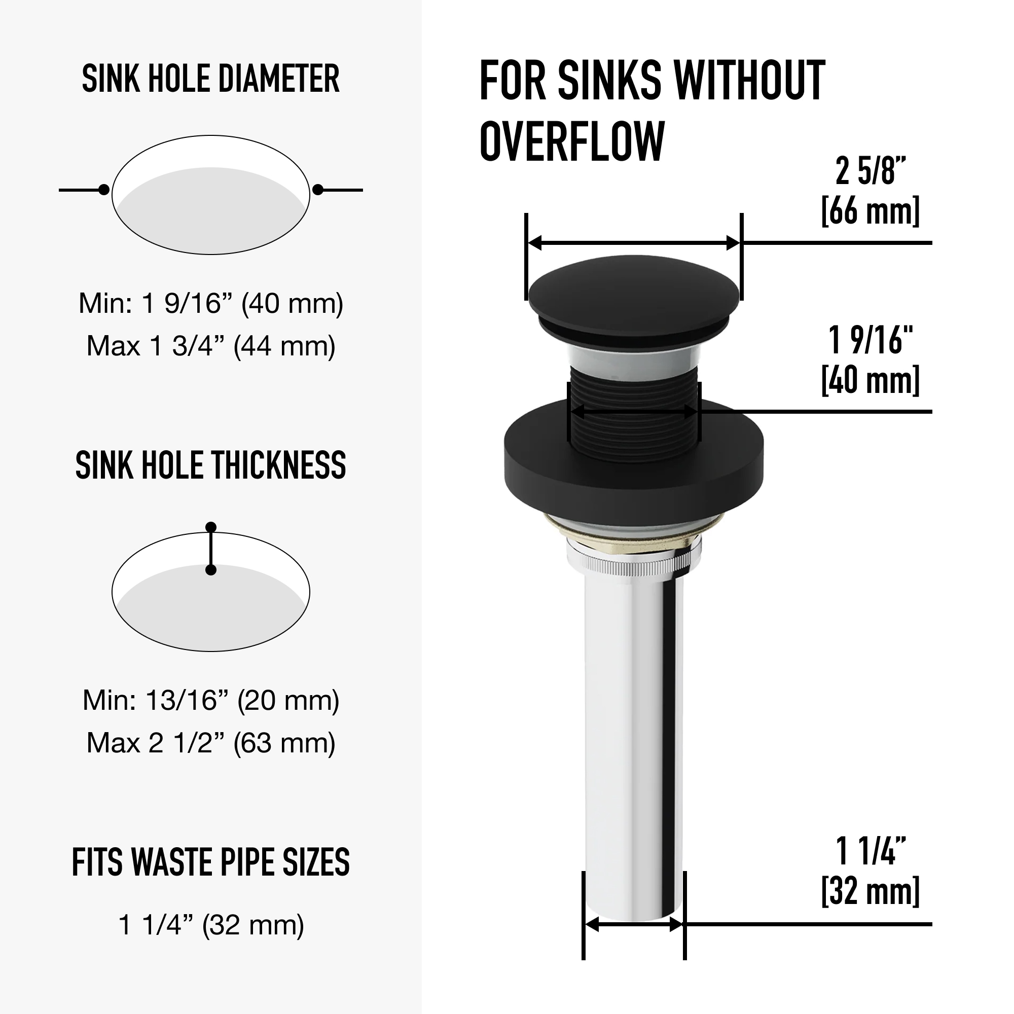 VIGO VG07000MB Popup-Drains-Accessories - View #3