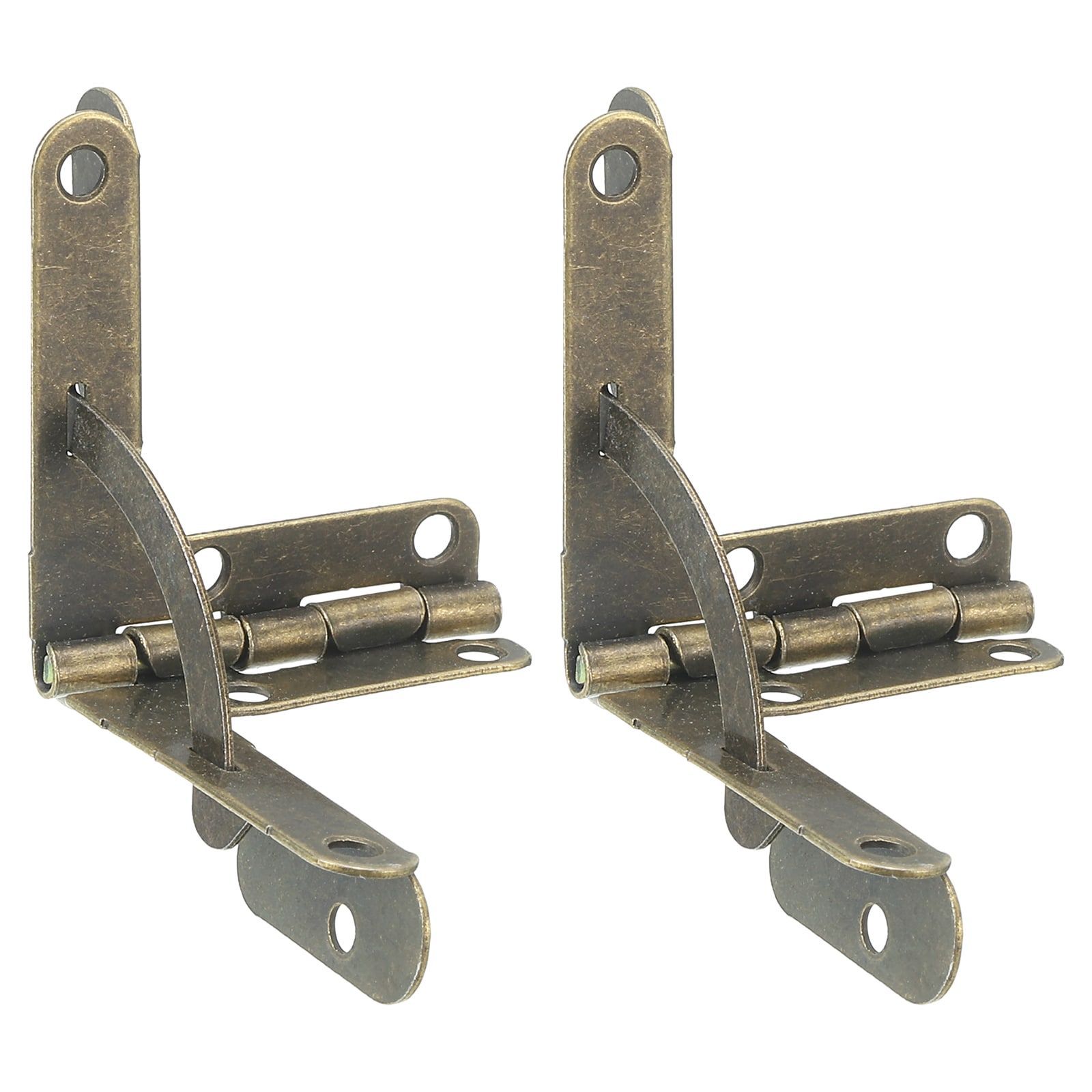 Unique Bargains 2pcs Box Quadrant Hinge 31x36mm Box Hinge Cases with Side Rail Retaining Arm 90 Degree Folding Support Hinges for Jewelry Wine Wooden Box Bronze