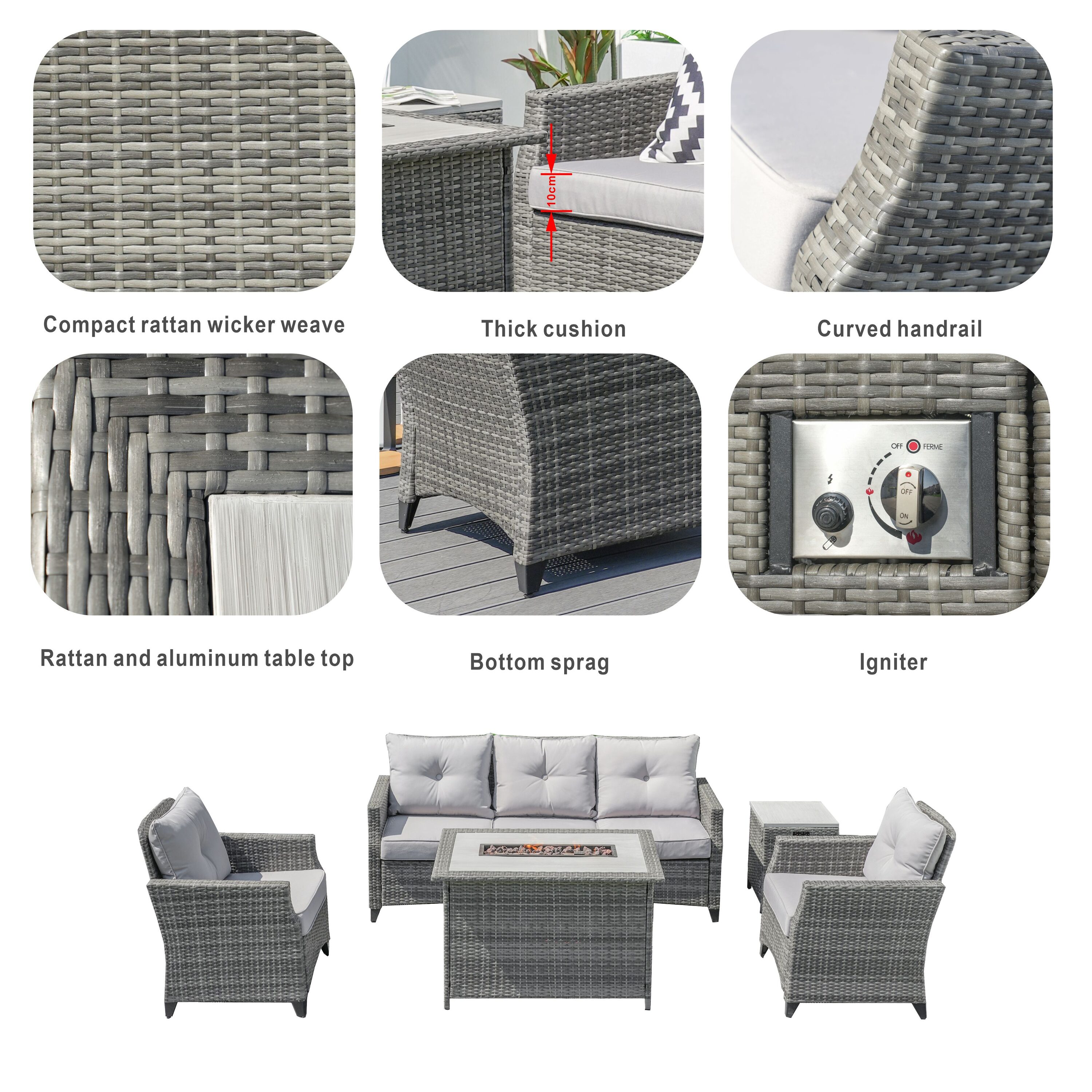 Moda Furnishings PAF-1802H-P Patio-Conversation-Sets - View #2