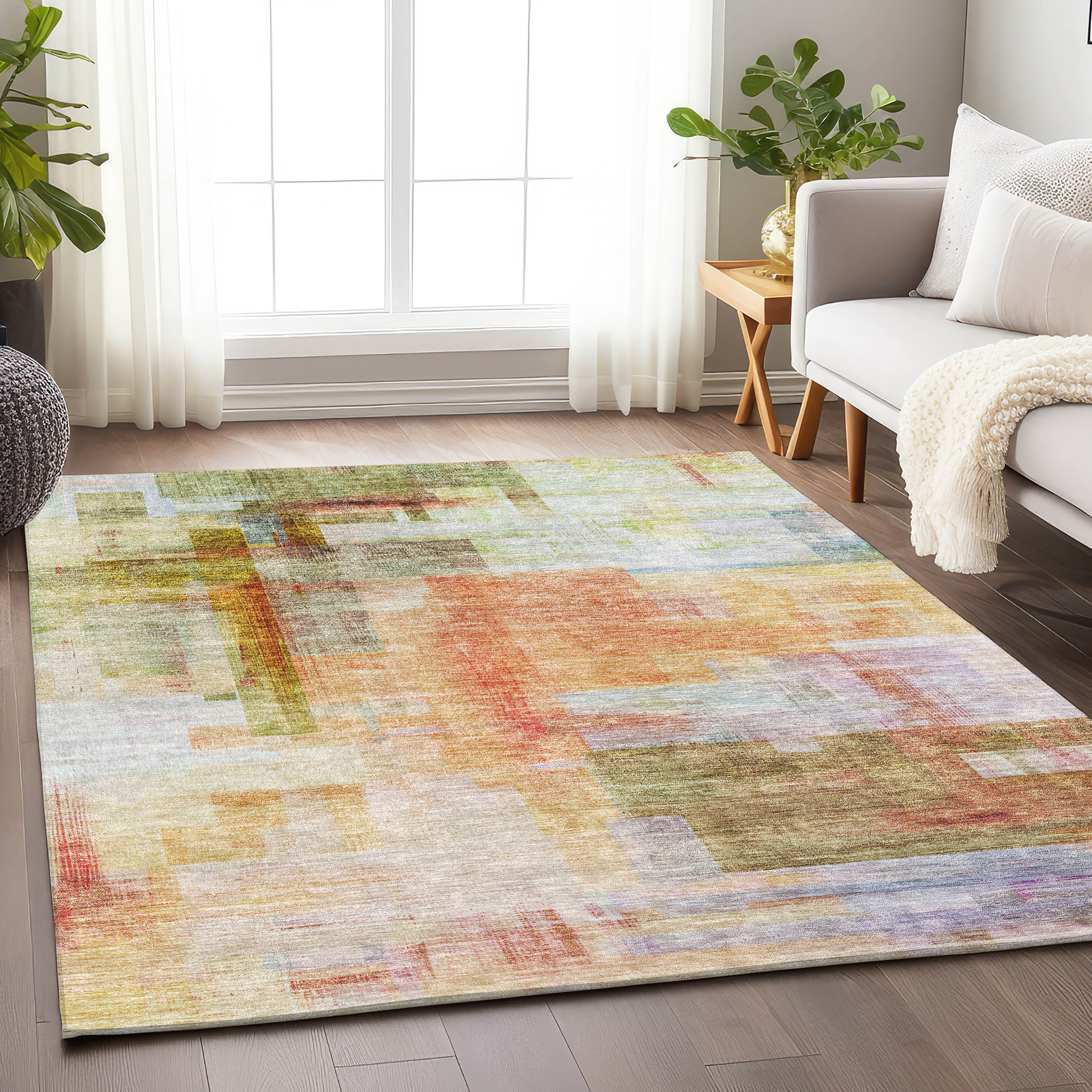 Addison Rugs ACN1067CR10X14 Chantille ACN1067CR 10 x 14 (ft) Polyester Coral Rectangular Indoor/Outdoor Geometric Machine washable Area rug