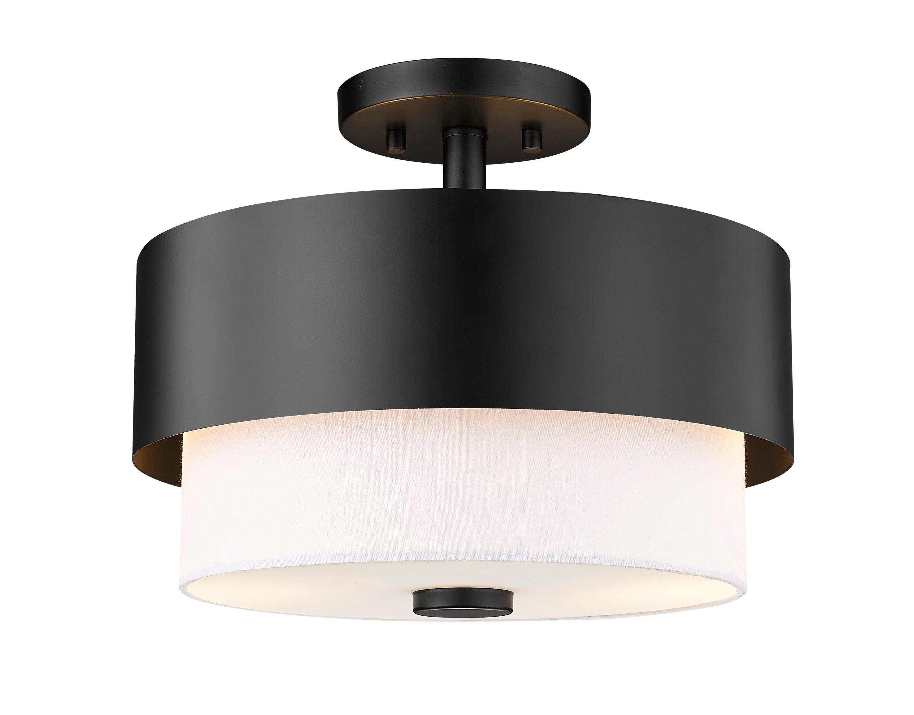 Z-Lite 495SF13-MB Counterpoint 2 -Light 13-in Matte Black Semi Flush Mount Light