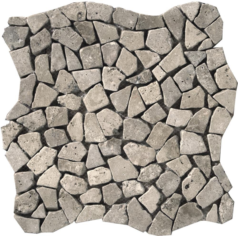 Emser Travertine Pebble 10-Pack Silver Natural Stone Travertine Border Tile (12-in x 12-in)