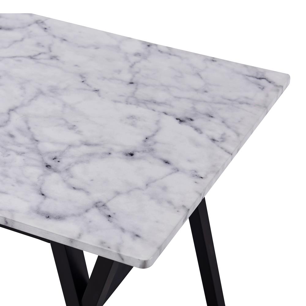 Versanora Ashton Faux Marble/Black Contemporary/Modern Dining Table ...