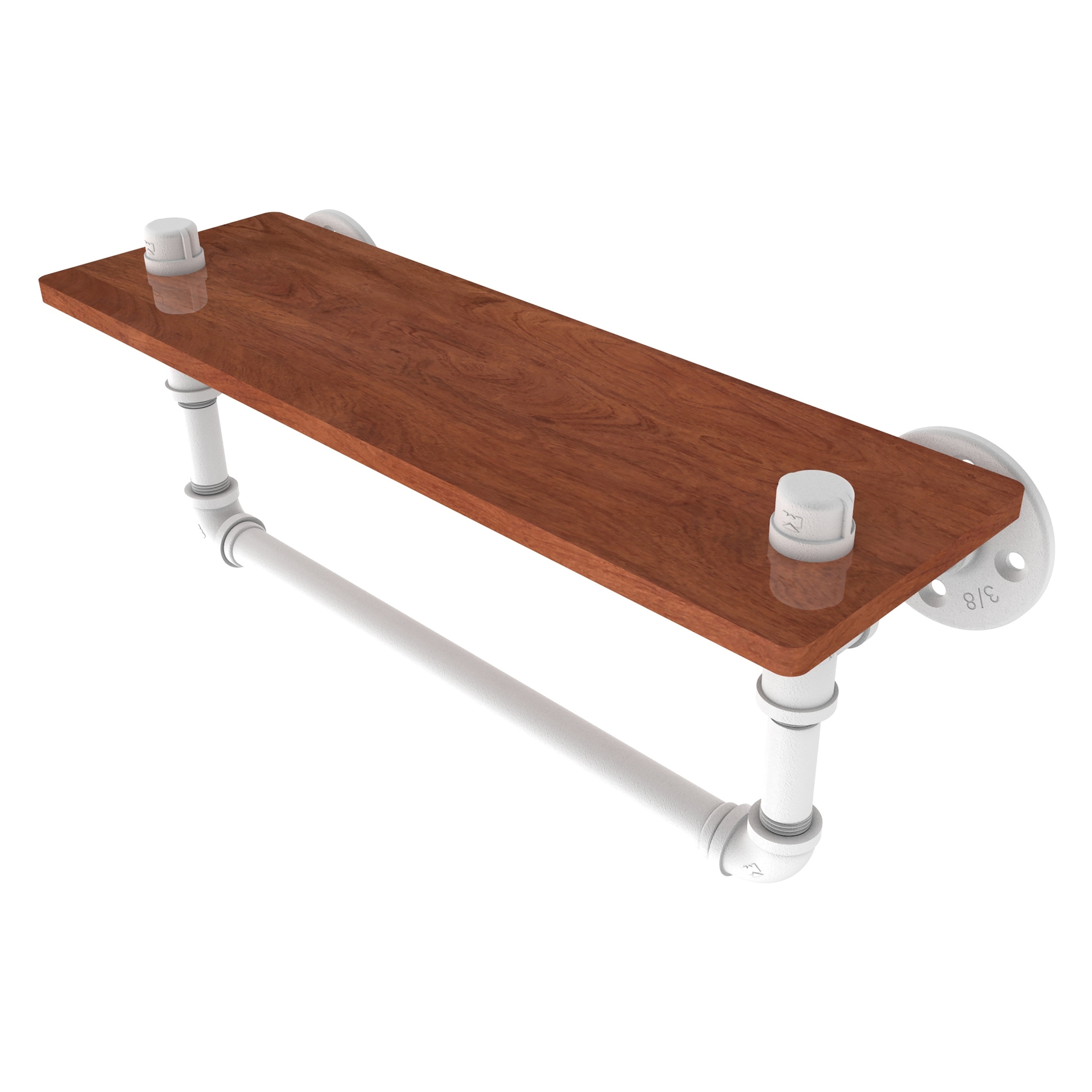 Allied Brass P-460-16-WSTB-WHM Pipeline Matte White Metal Wall mount Bathroom Shelf ( 16-in x 6.5-in x 5-in )