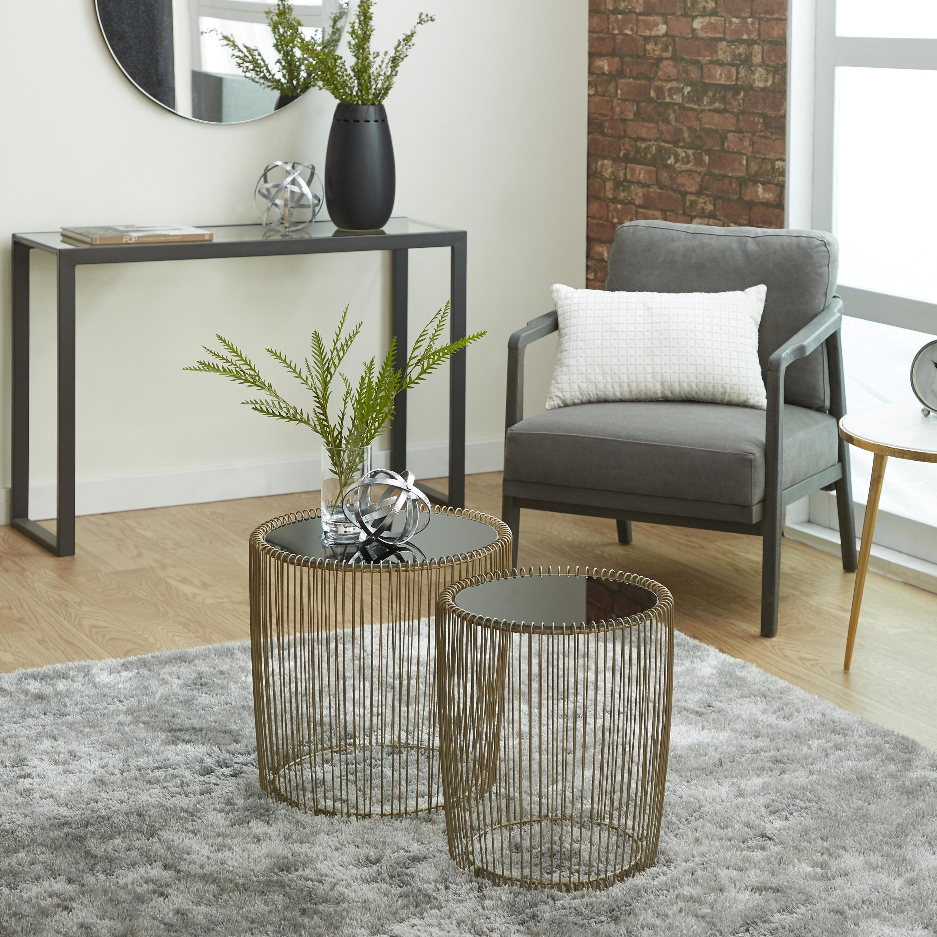 Grayson Lane 65644 2 -Piece Modern Reflective Accent Table Set