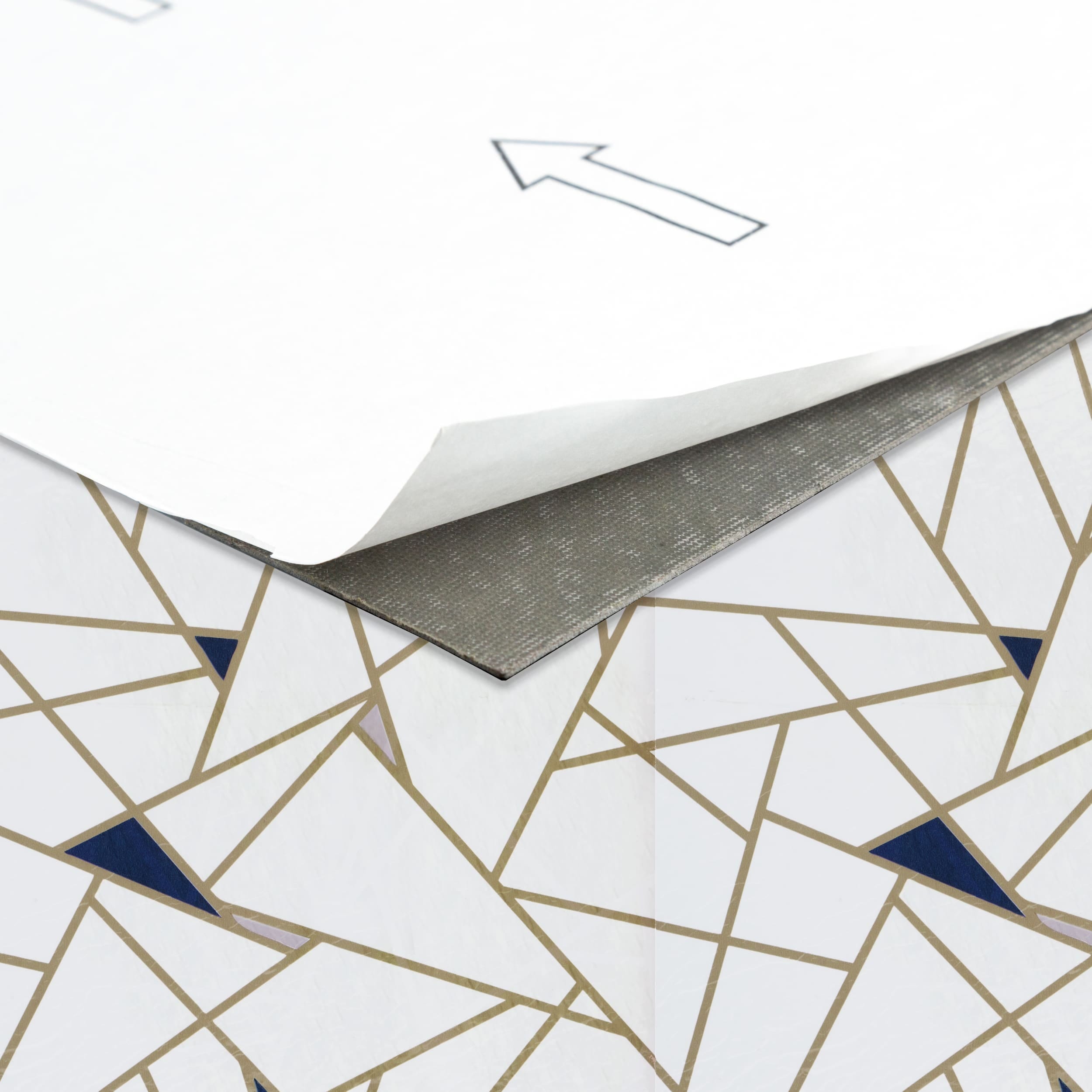 Edge Pattern Blue and Cream 12-Inch Vinyl Floor Tiles