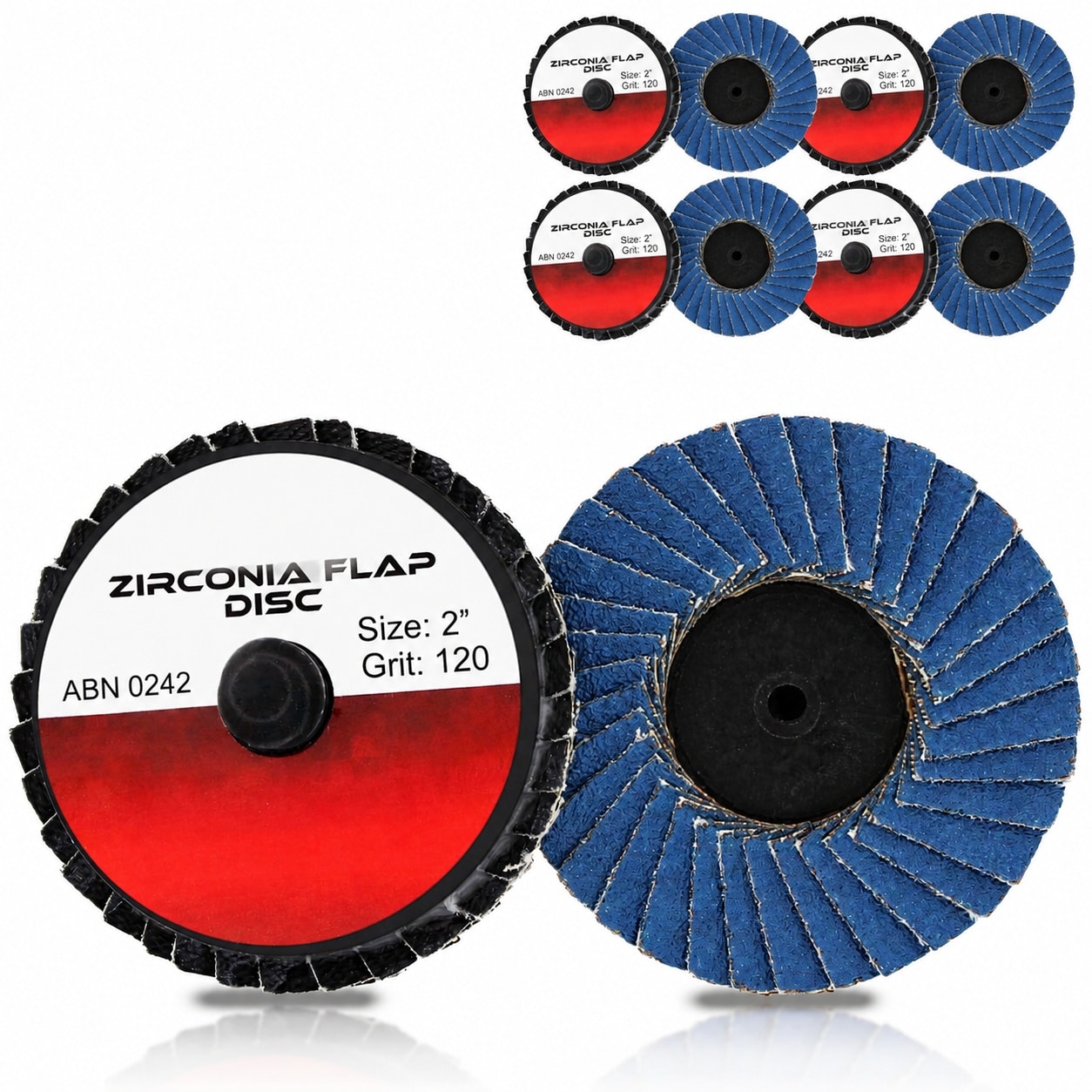 SenQWFa  2in Sandpaper Disc Set 120 Grit Zirconia Alumina High Density Flap Round Sanding Pads 10 Pack durable home and garden accessory designed