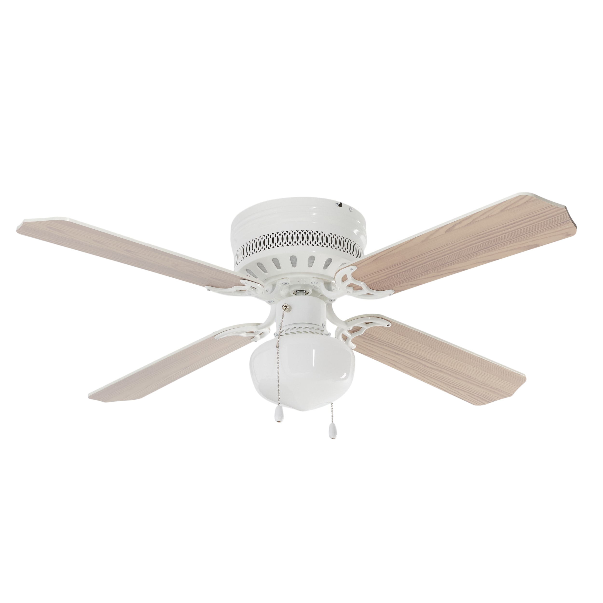 Litex Celeste 42 In White With Whitewhitewash Blades Led Indoor Flush Mount Ceiling Fan With