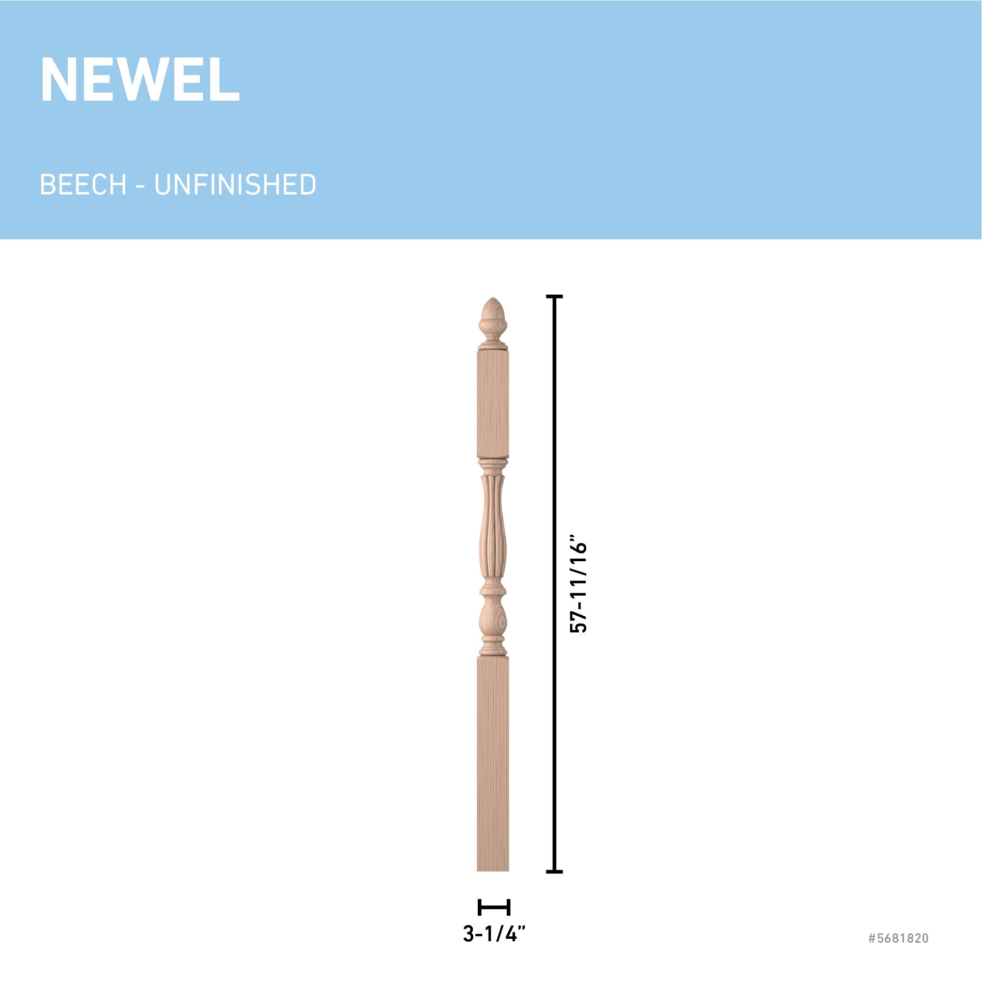 L.J. Smith Stair Systems LJB-3945-B Interior-Stairpart-Newel-Posts - View #3