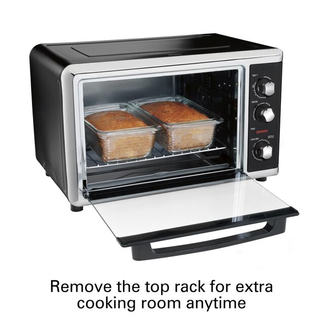 12 Slice Black Convection Toaster Oven, Hamilton Beach Countertop Oven With Rotisserie Manual