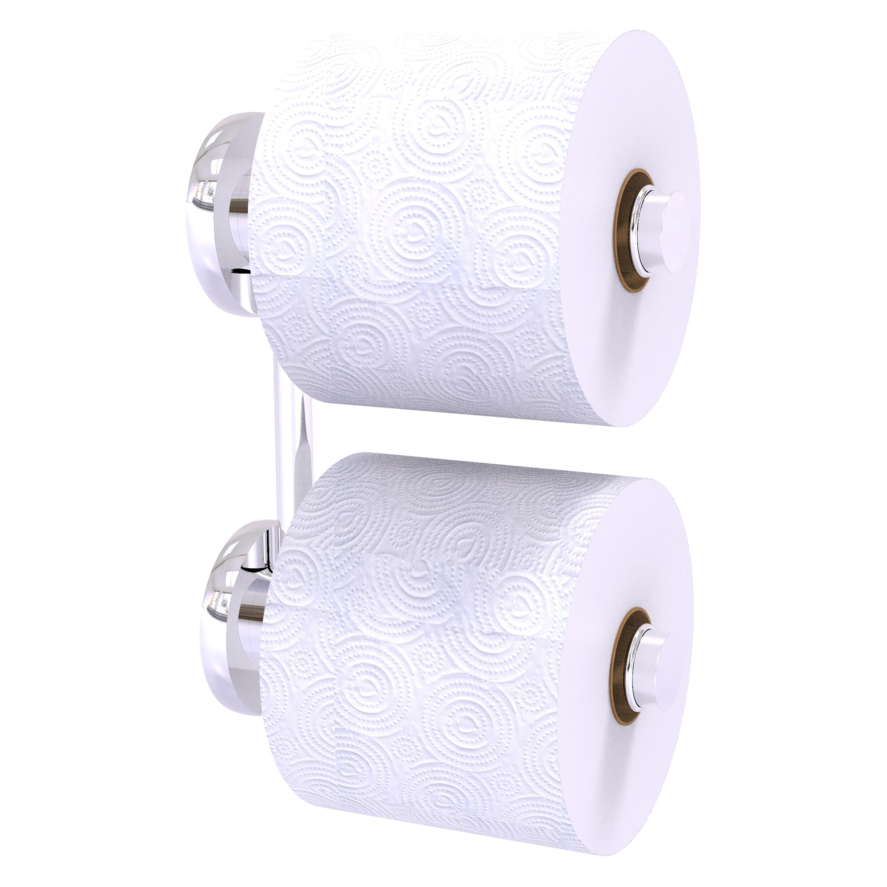 Allied Brass P1000-24-RR-2-PC Prestige Skyline Polished Chrome Wall mount Double post Toilet Paper Holder 2 -Rolls with Storage