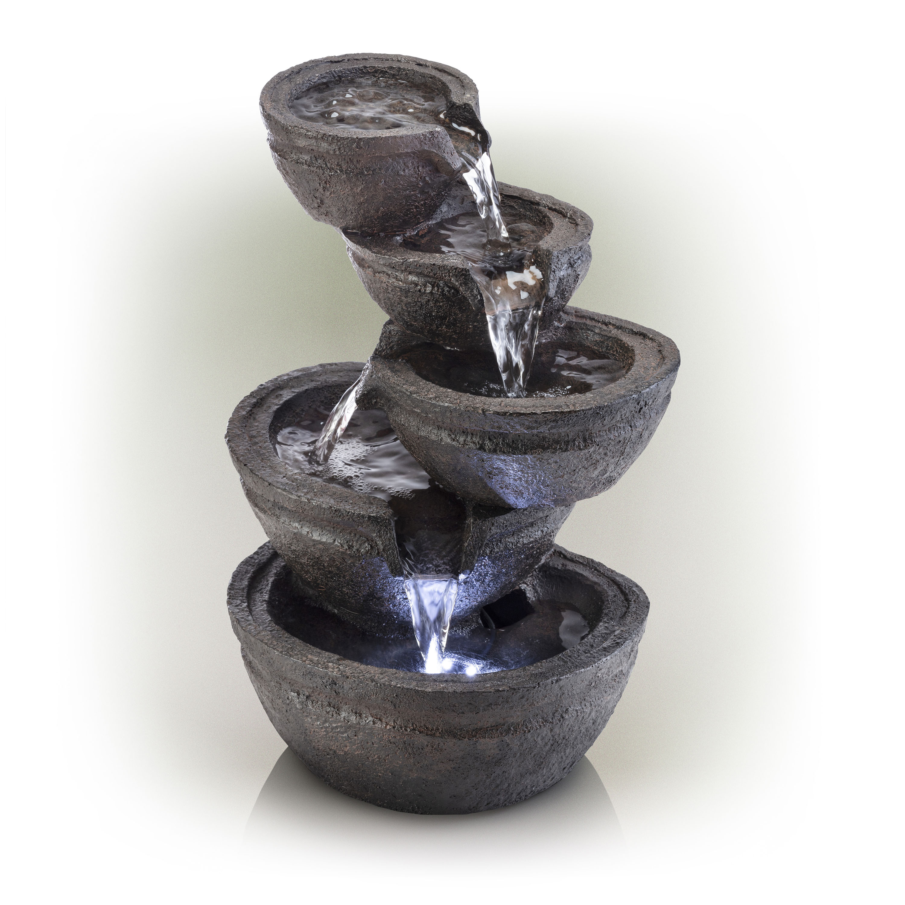 Alpine Corporation 13-in H Resin Tiered Fountain Outdoor Fountain Pump ...