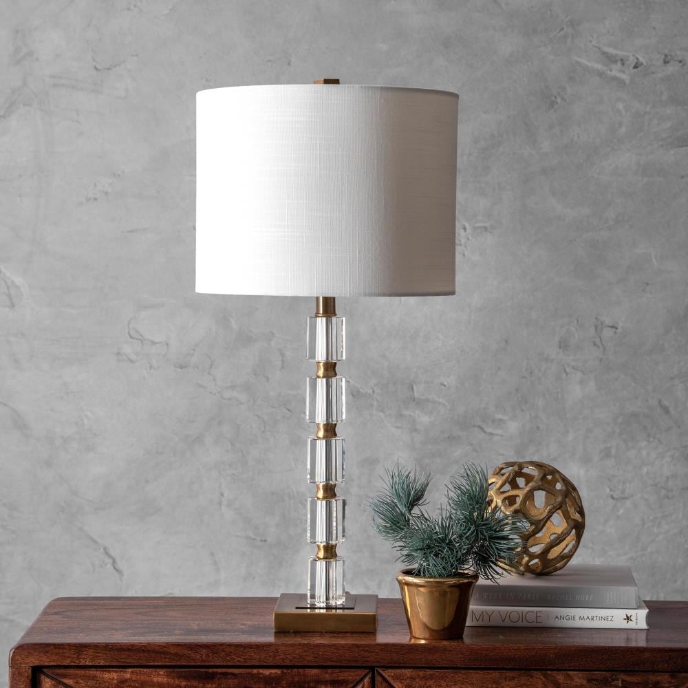 nuLOOM 29-in Brass 3-way Table Lamp with Burlap Shade in the Table ...