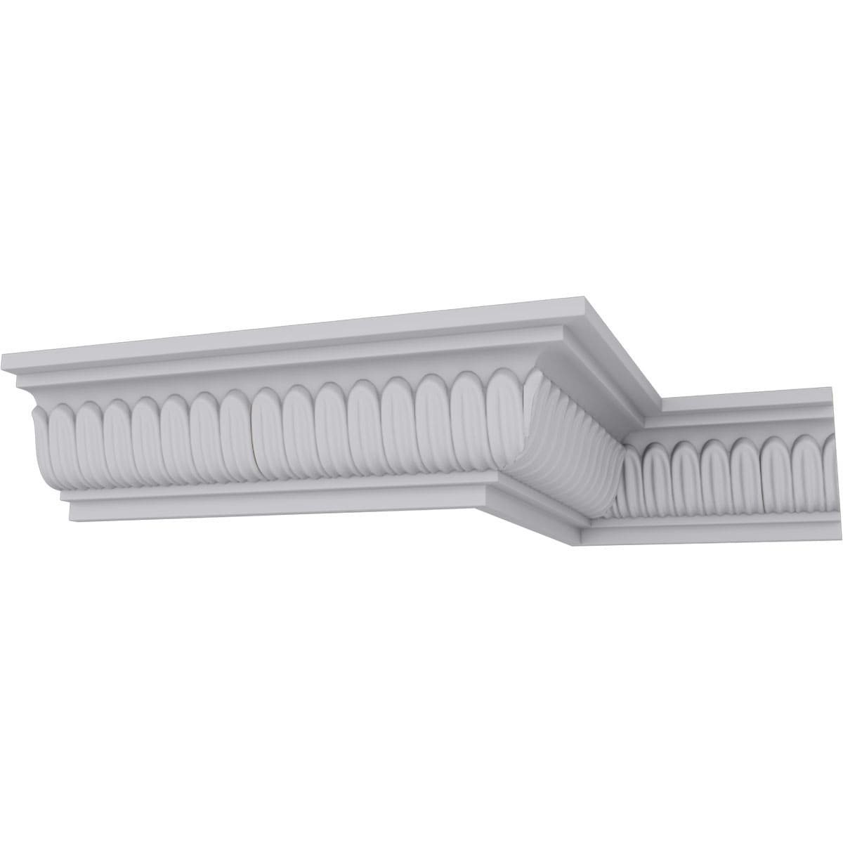 White Floral Polyurethane Crown Moulding, 94.5" Length