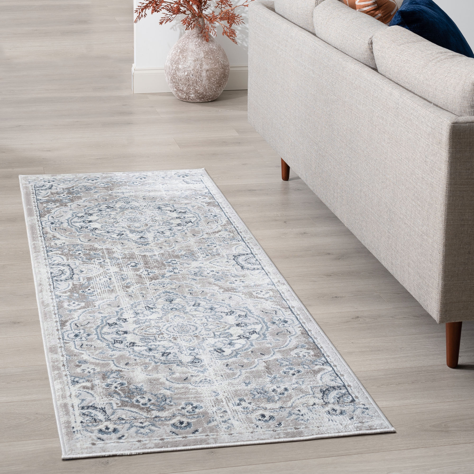Tayse NEX1300 2X8 Nexus 2 x 8 (ft) Loomed Polypropylene Gray Rectangular Indoor Runner rug