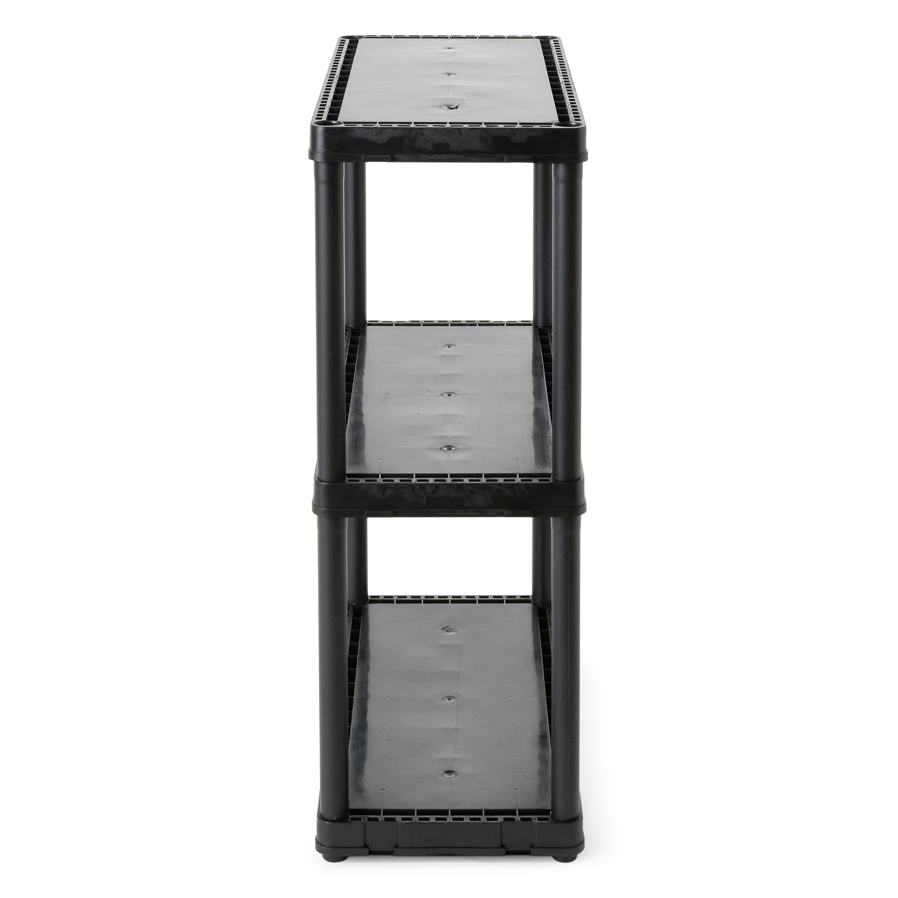 Gracious Living Plastic 3-Tier Utility (24-in W x 12-in D x 33-in H), Black  in the Freestanding Shelving Units department at