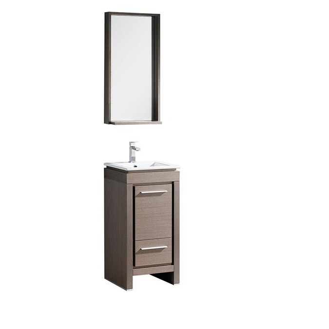 Gray Oak Single Sink Bathroom Vanity, 16 Inch Deep Bathroom Vanity Lowe S