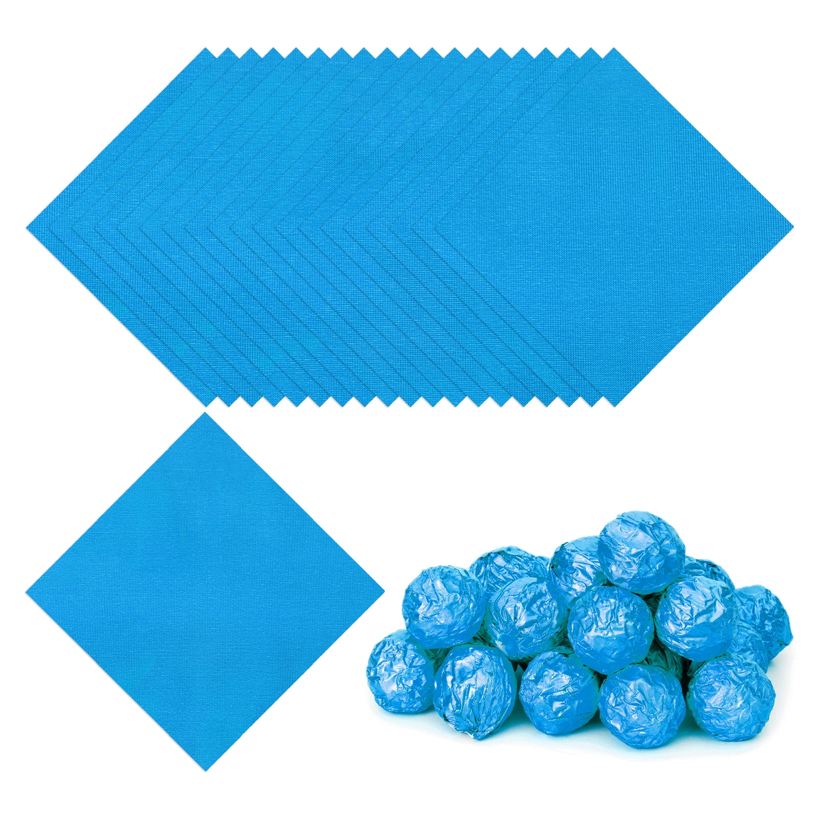 PATIKIL Foil Candy Wrappers 6x6inch 100pcs Square Fine Grid Aluminium Foil Candy Wrapping Paper for DIY Chocolate Candies Packaging Decoration Blue #S26042200UX3823