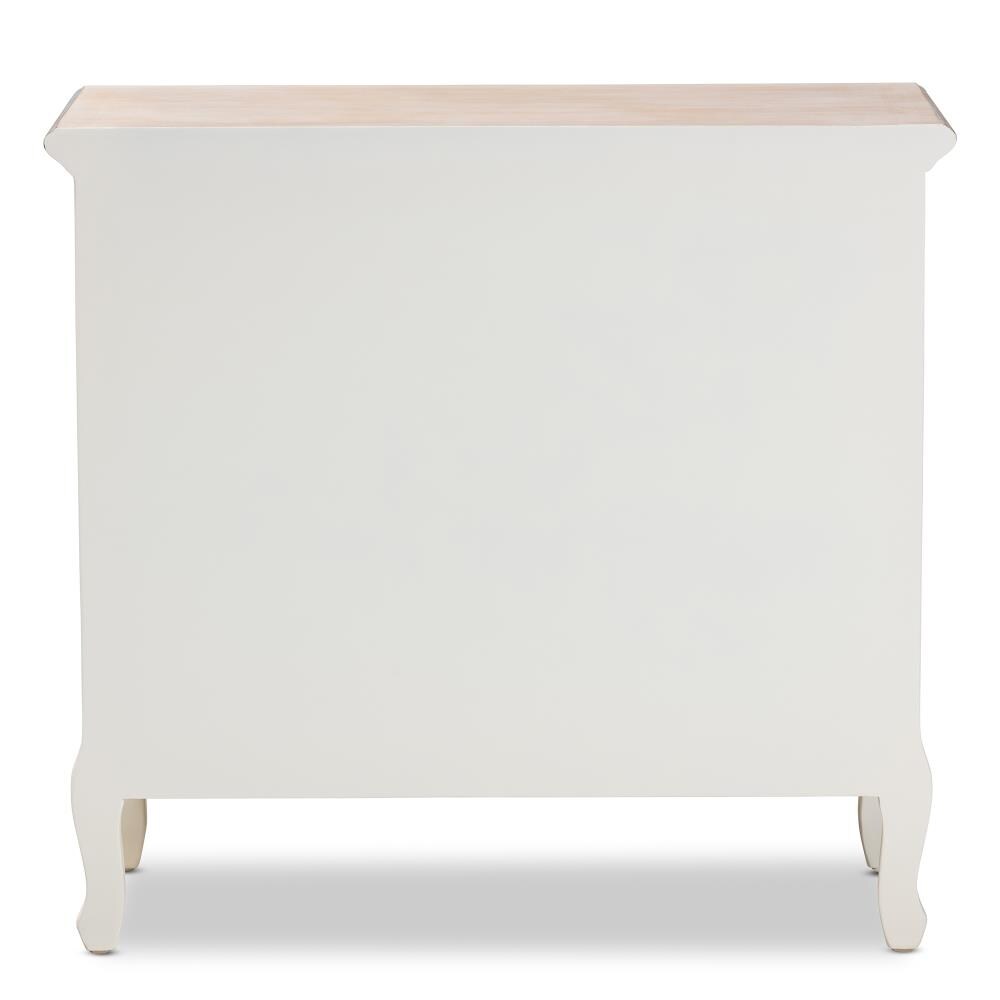 Baxton Studio Amalie White/Oak 4-Drawer Standard Dresser in the ...